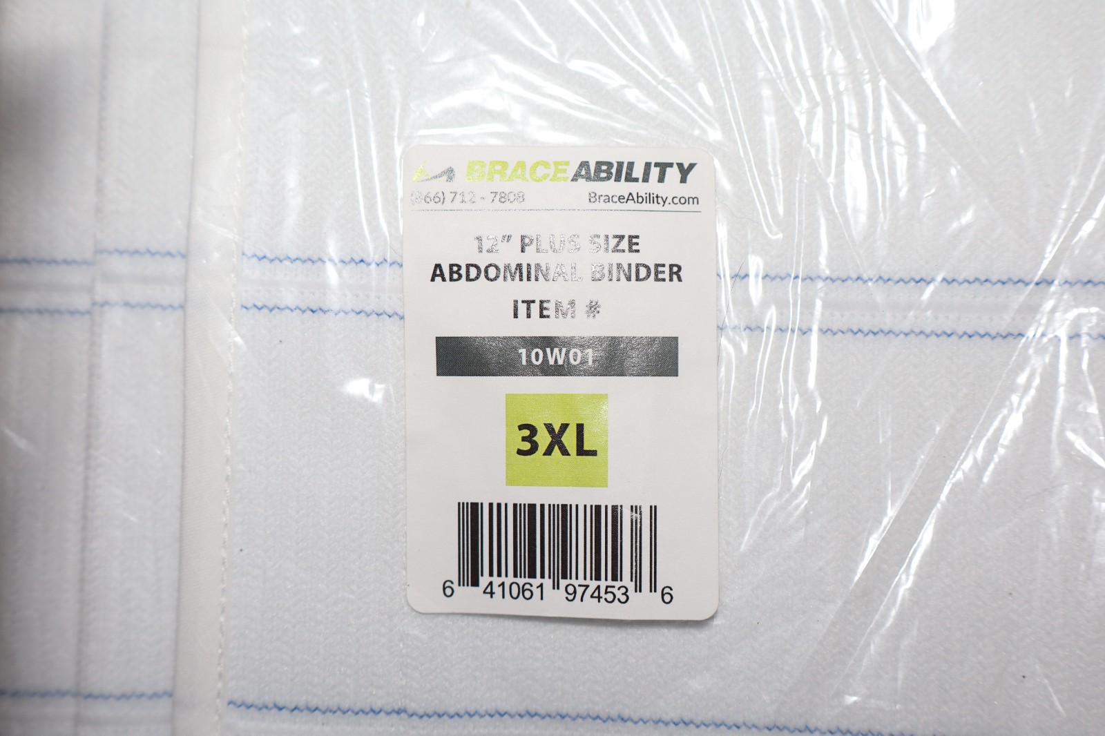 Brace Ability Plus Size Abdominal Binder for Post Surgery Recovery 3XL NIP