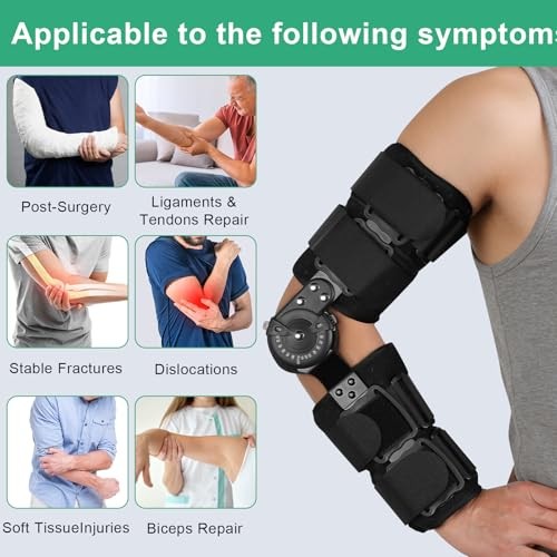 Adjustable Hinged ROM Elbow Brace with Sling – Lightweight Support Stabilizer