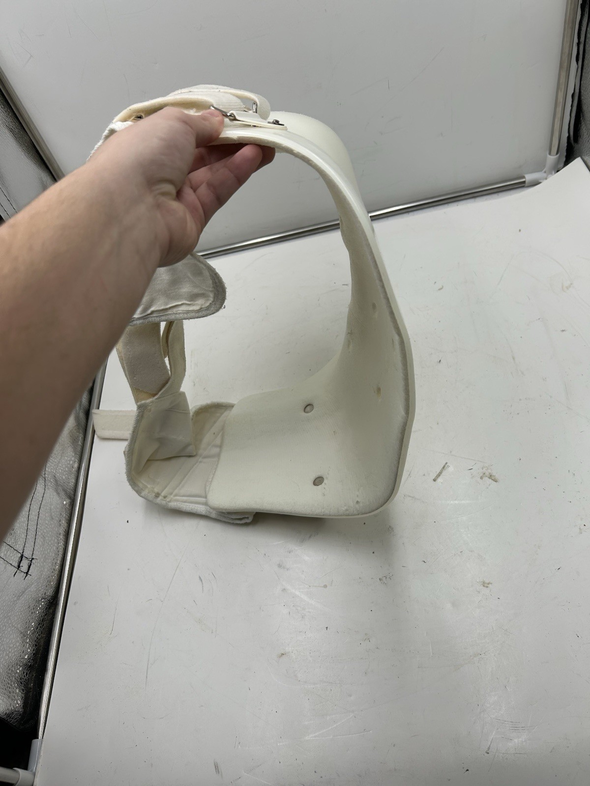 Clamshell Back Brace Orthosis Scoliosis Kyphosis Overlap White TLSO Hard Plastic