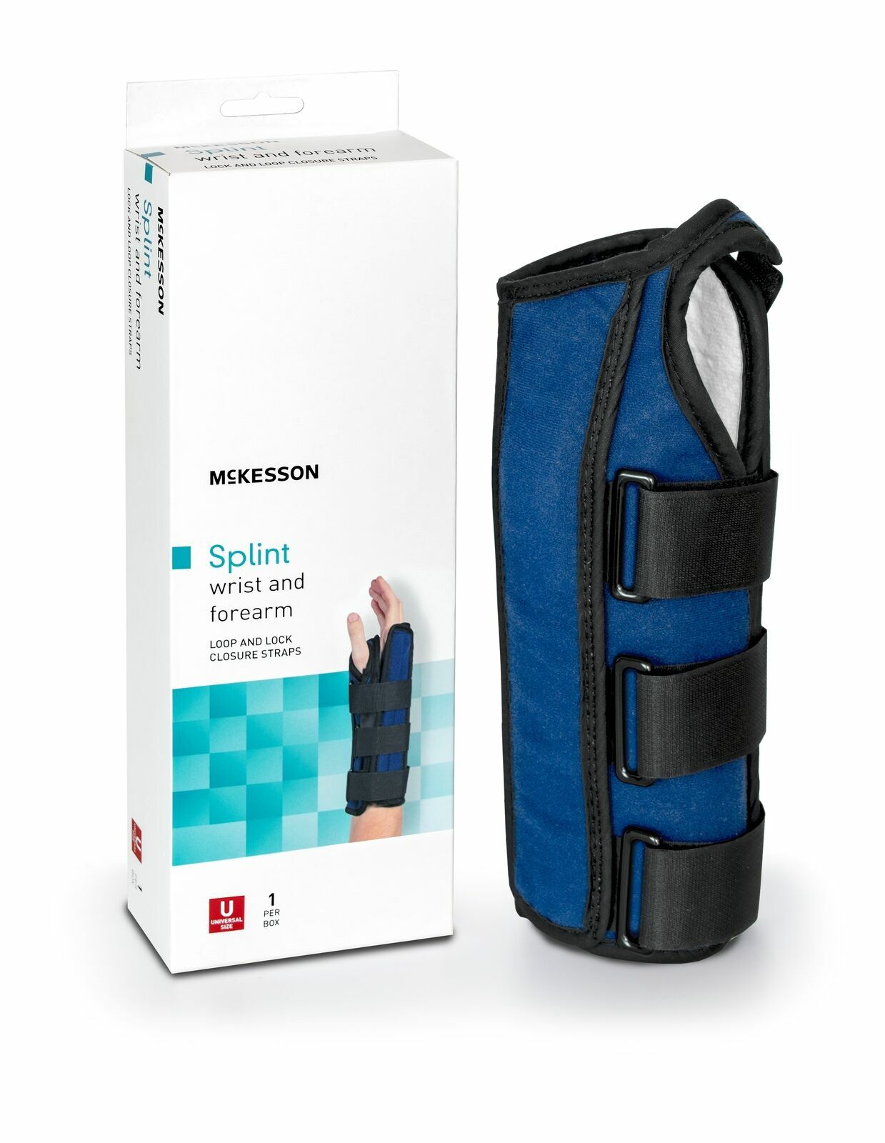McKesson Hook and Loop Strap Wrist / Forearm Brace for Right Hand 155-79-87050
