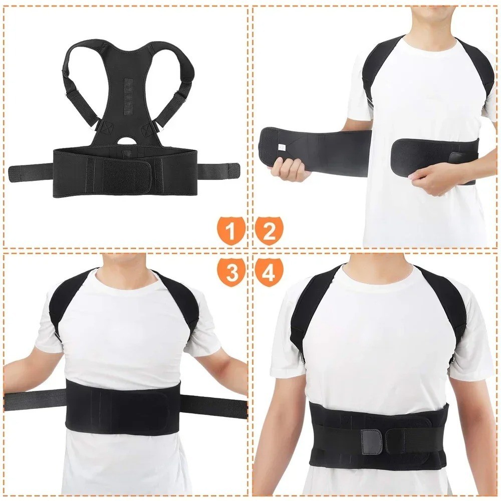 Posture Corrector Support Magnetic Back Shoulder Brace Belt Band For Men Women
