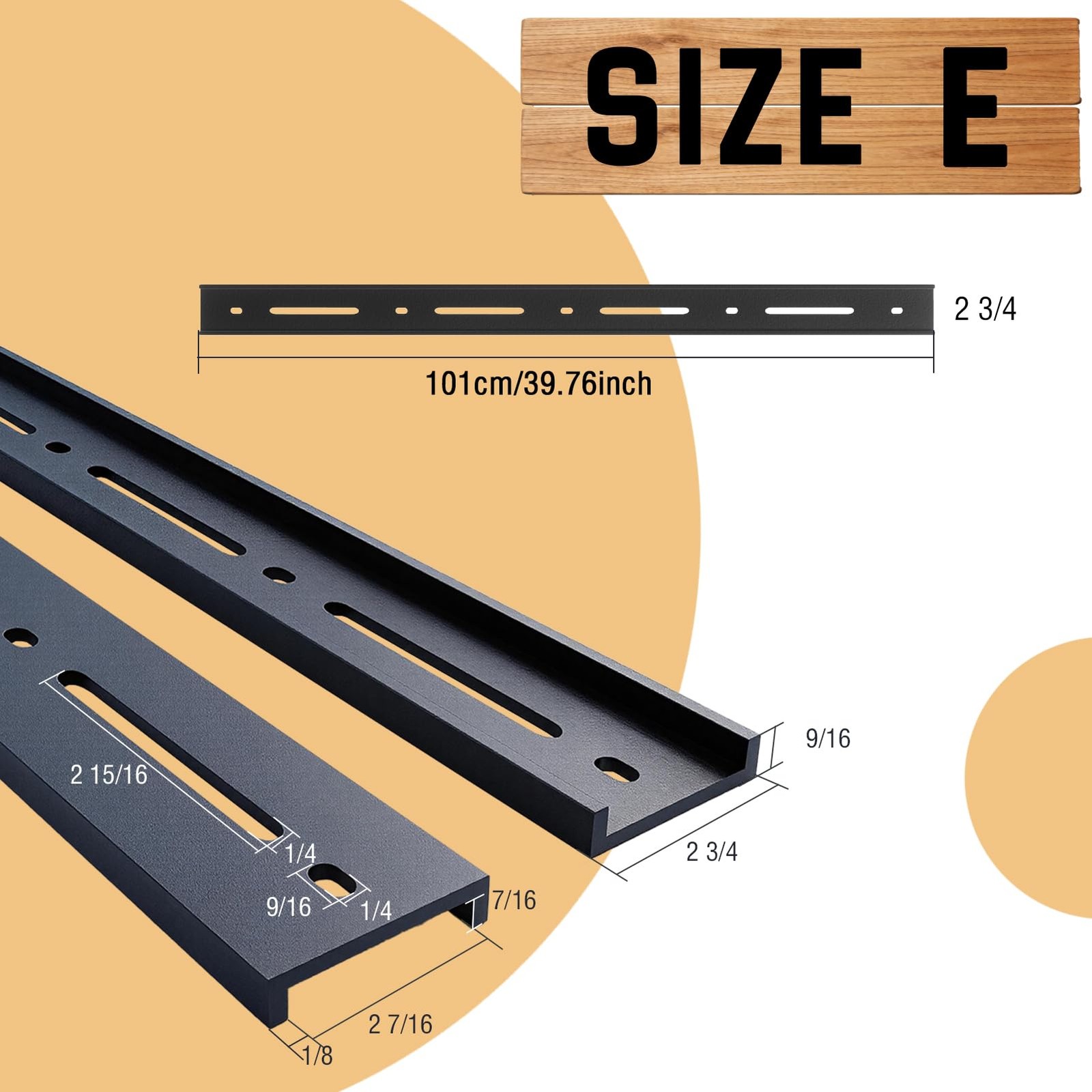 FIGHT FOR YOU 46 Inch Black C Channel Bracket 3 Pack