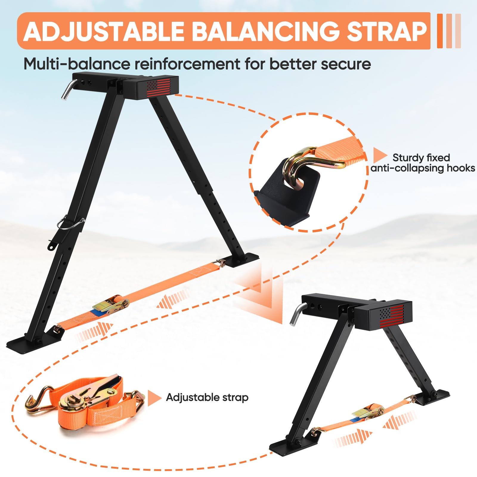 Adjustable RV Hitch Mount Stabilizer, Height of 11″-32″…