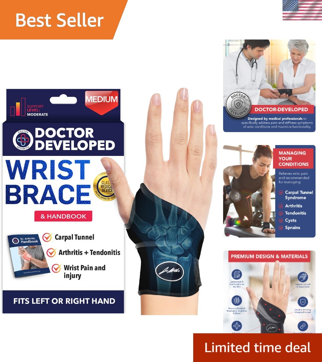 Doctor Developed Wrist Brace for Carpal Tunnel & Arthritis – Adjustable Support
