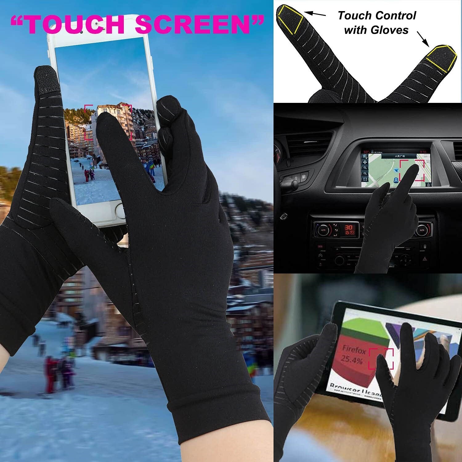 1/2Pairs Copper Arthritis Compression Half/Full Finger Gloves Hand Support Joint