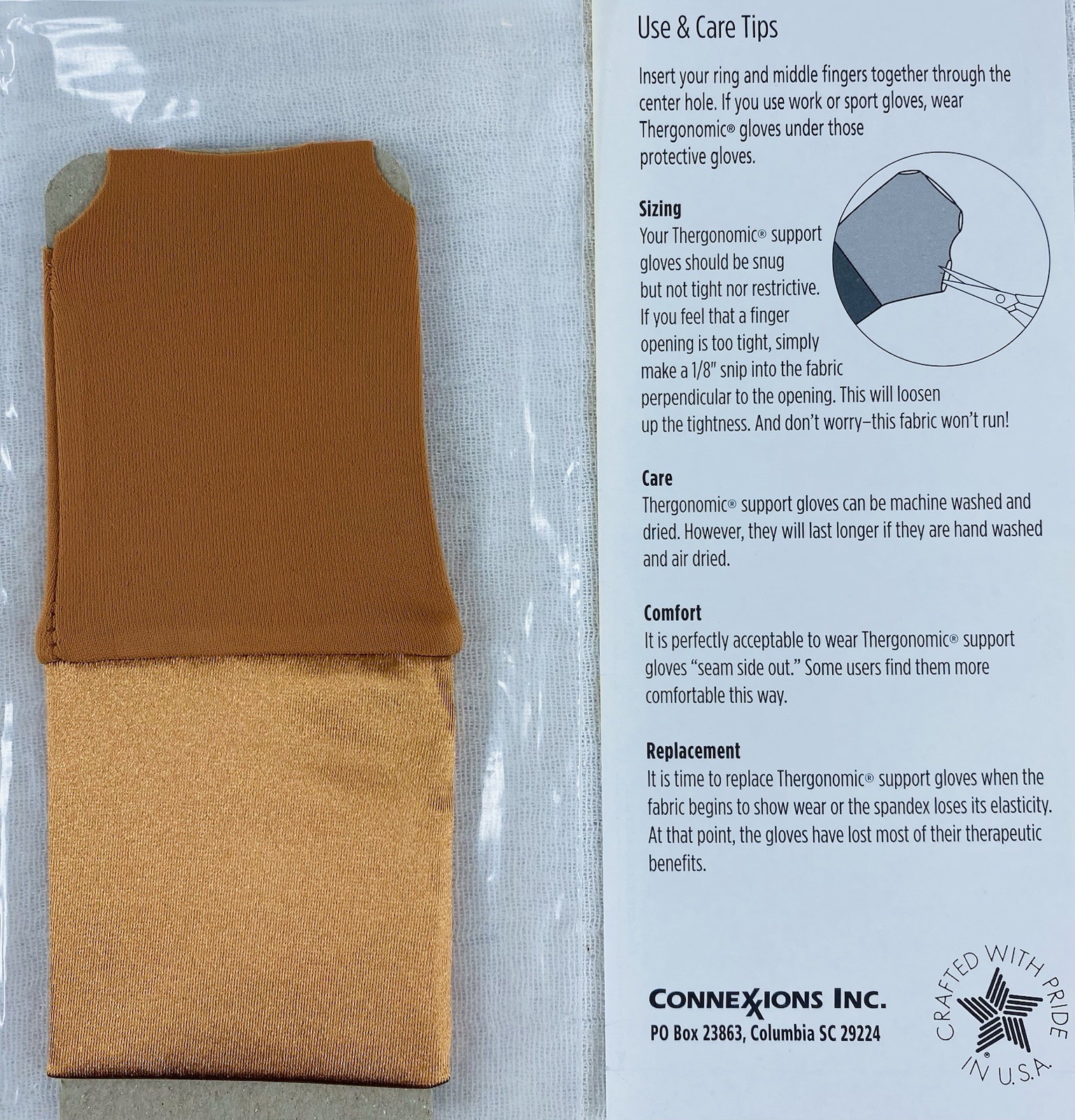 CONNEXIONS Thergonomic Hand-Aids Support Glove – 1 Glove SZ. Medium