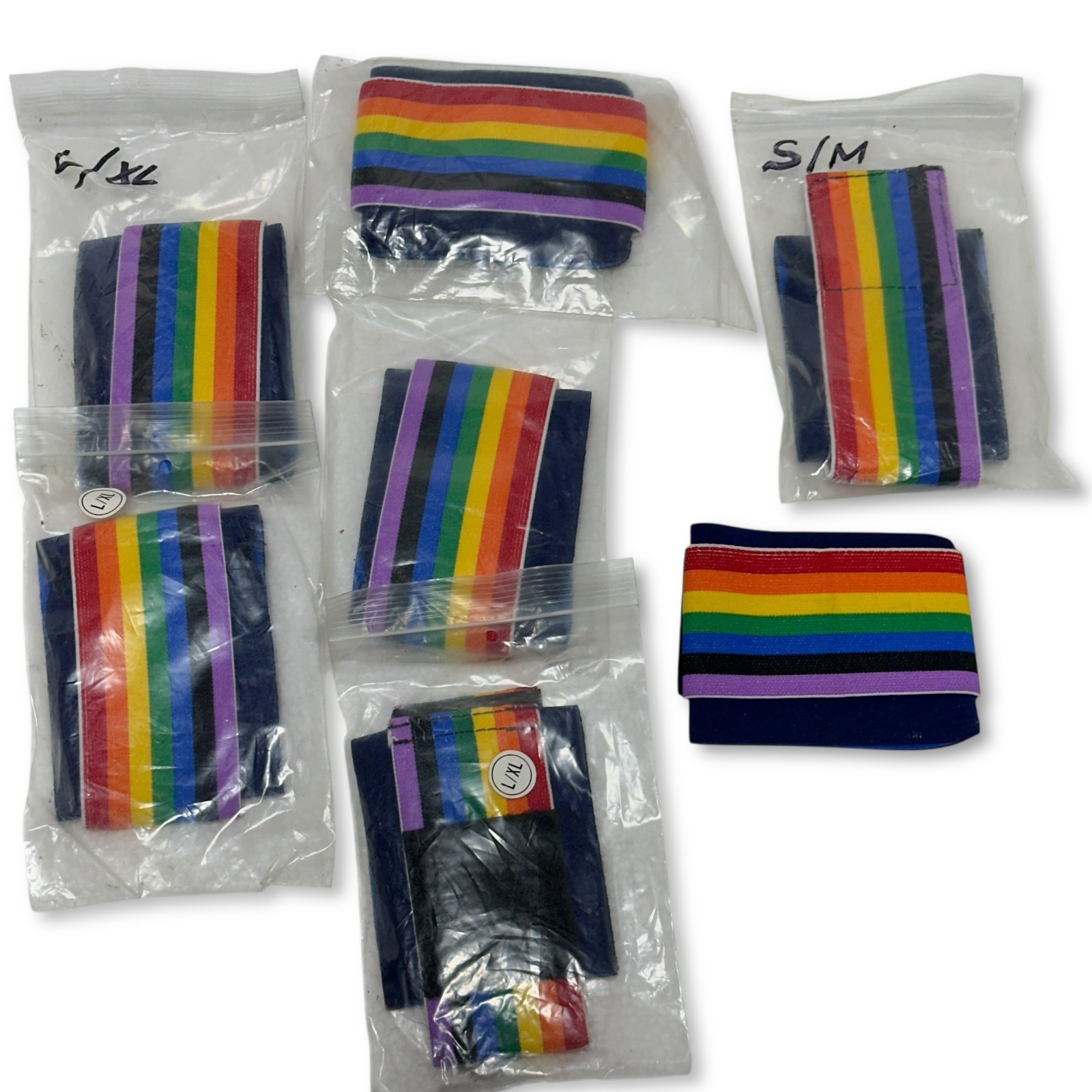 OccuMed 300 Adjustable Wrist Compression Sleeves Rainbow S/M L/XL, Lot of 7