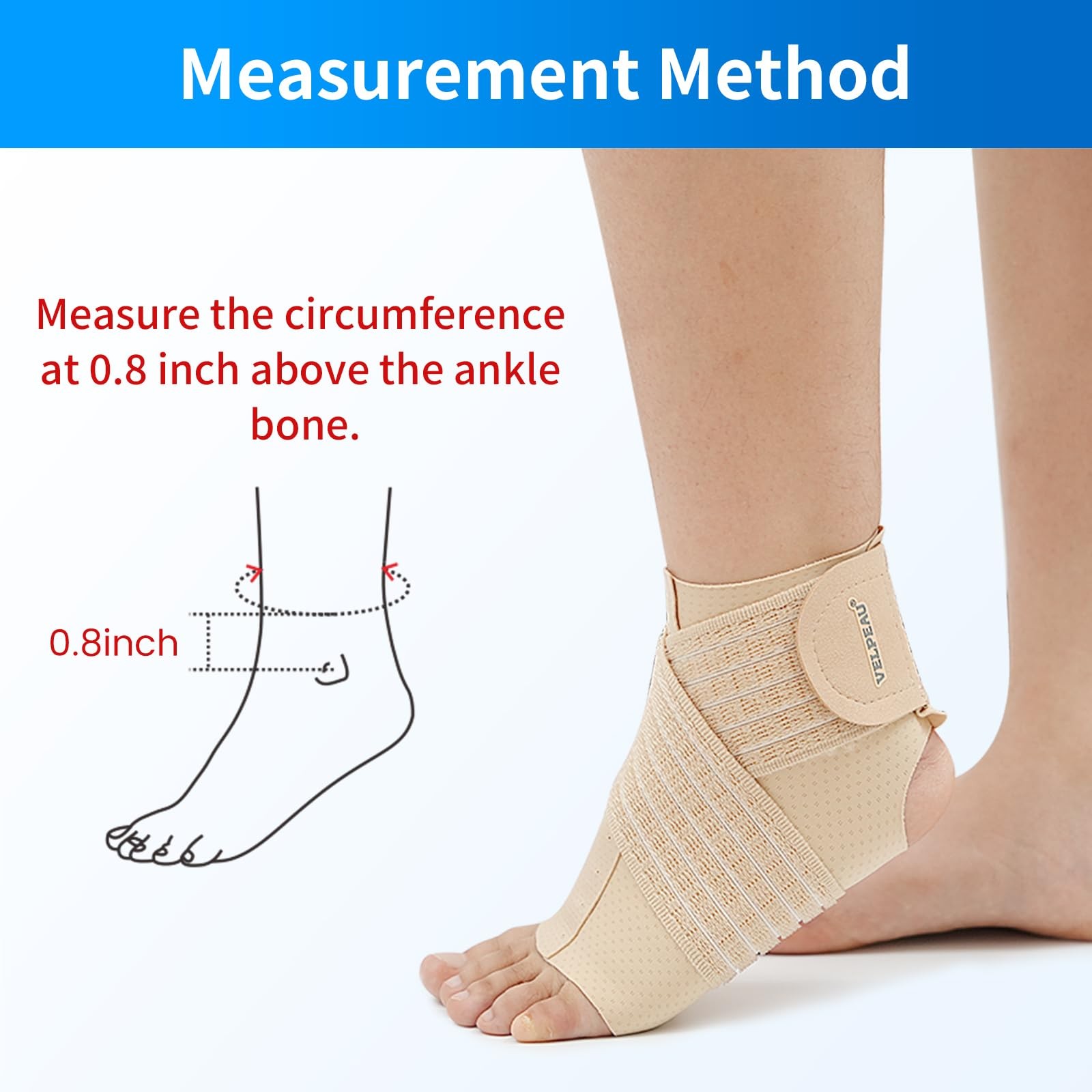 Velpeau Foot & Ankle Support Brace Compression X-Large, Khaki – X-Large