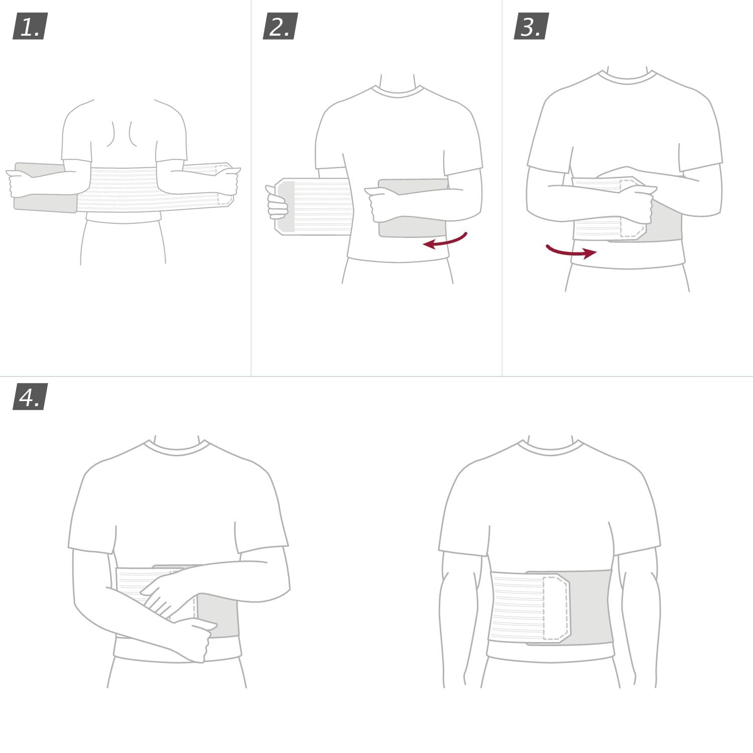 Actimove Abdominal Binder Comfort with Soft Pad, 9″ for Shorter Torso, Large