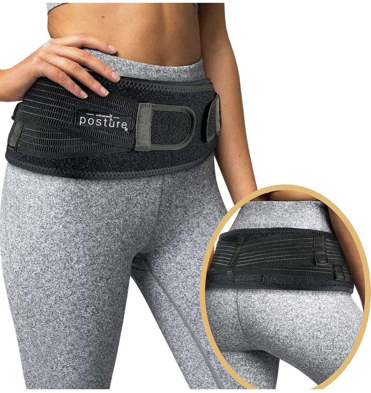 Posture Sacroiliac Hip Belt Alleviates Sciatic, Lower Back, Sacral Nerve Pain XS