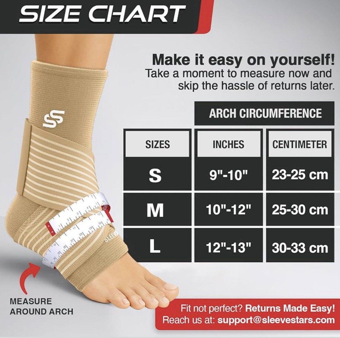 Ankle Wrap for Sprained Ankle, Compression Sleeve for Plantar Fasciitis Relief
