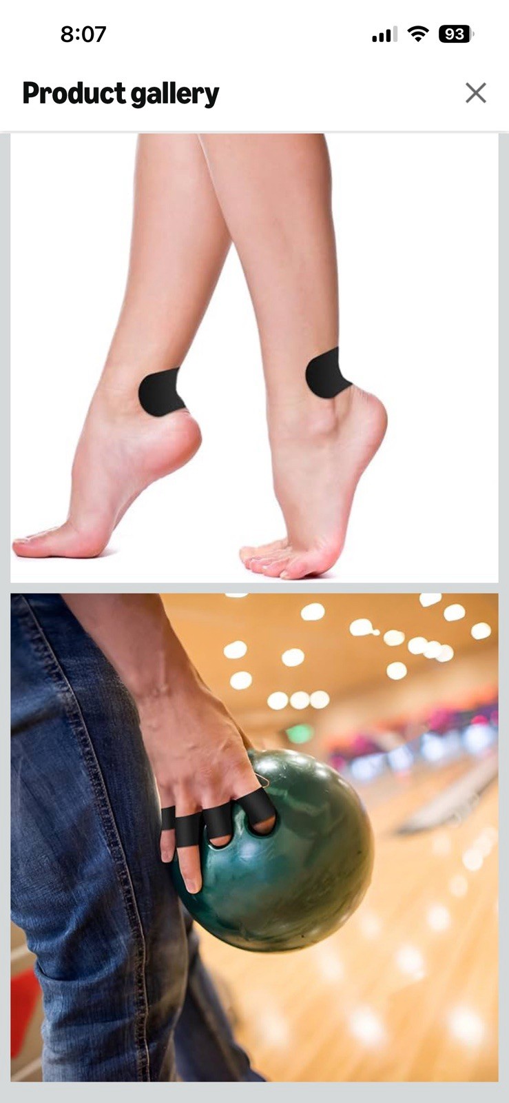 Black Self-Adhesive Tape 30 pcs Hypoallergenic Dermatologically Tested Hand/Foot