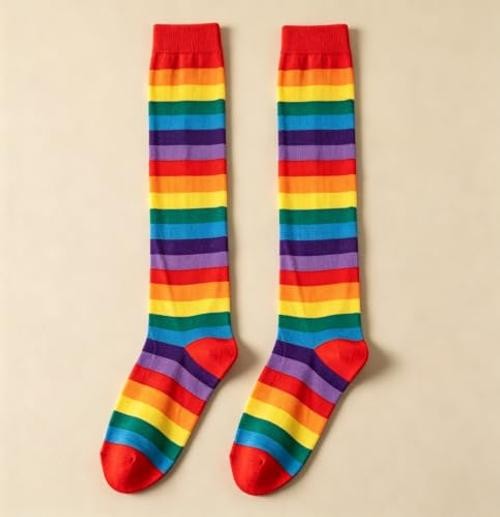 Knee High Socks for Women Men Multicolor