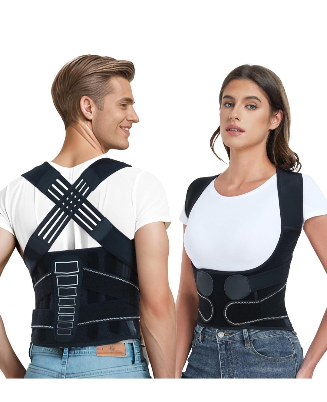 Enthra Back Brace Posture Corrector with Spine Vertical Alignment System -Unisex