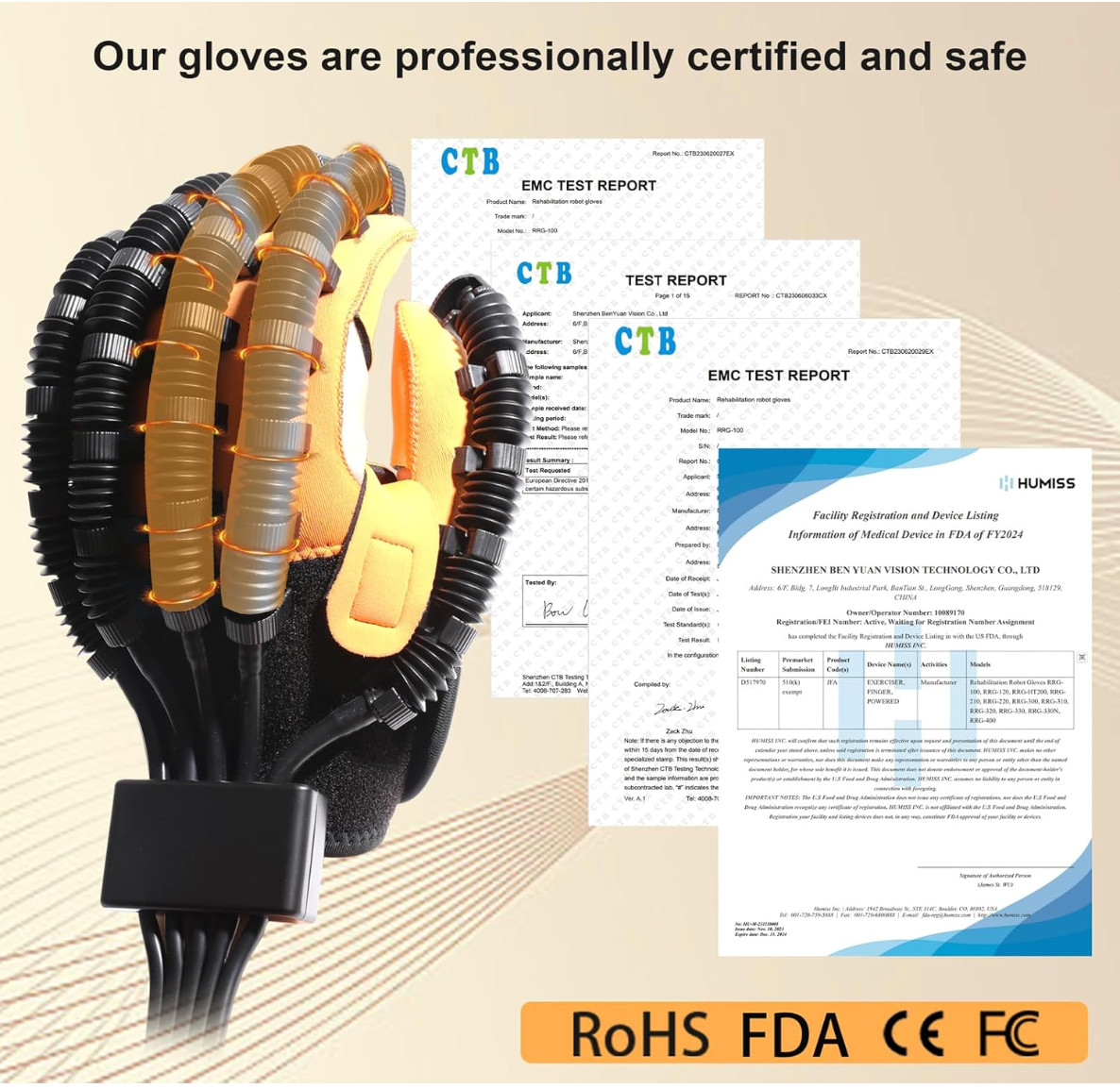 Upgraded Hand Function Rehabilitation Robot Gloves for Stroke (Left Hand Sz S)
