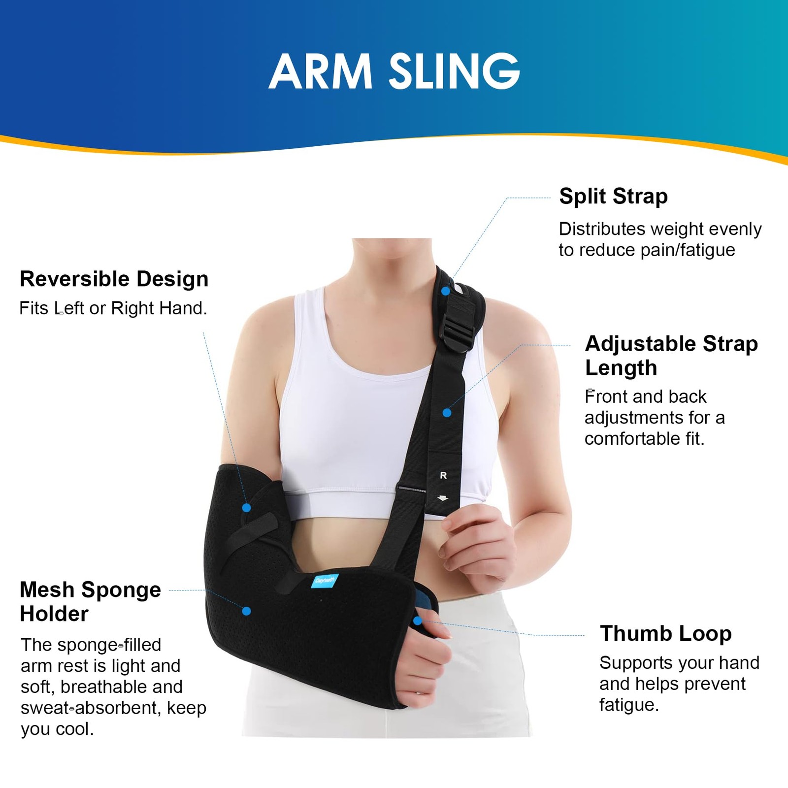 Arm Sling Shoulder Injury Immobilizer Rotator Cuff Support Brace for Sleeping…