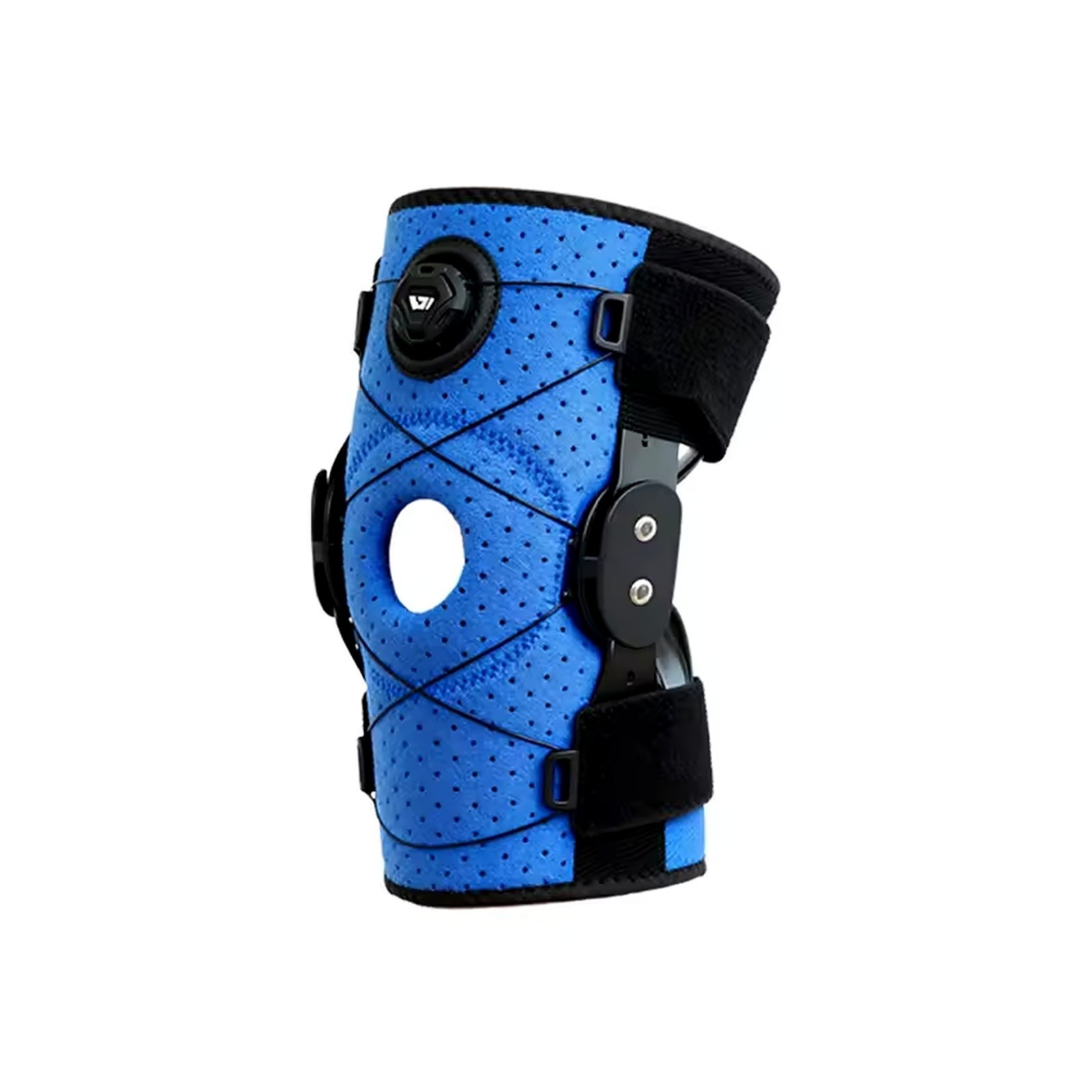 Knee Brace Hinged Compression Sleeve Joint Support Open Patella Stabilizer Wraps