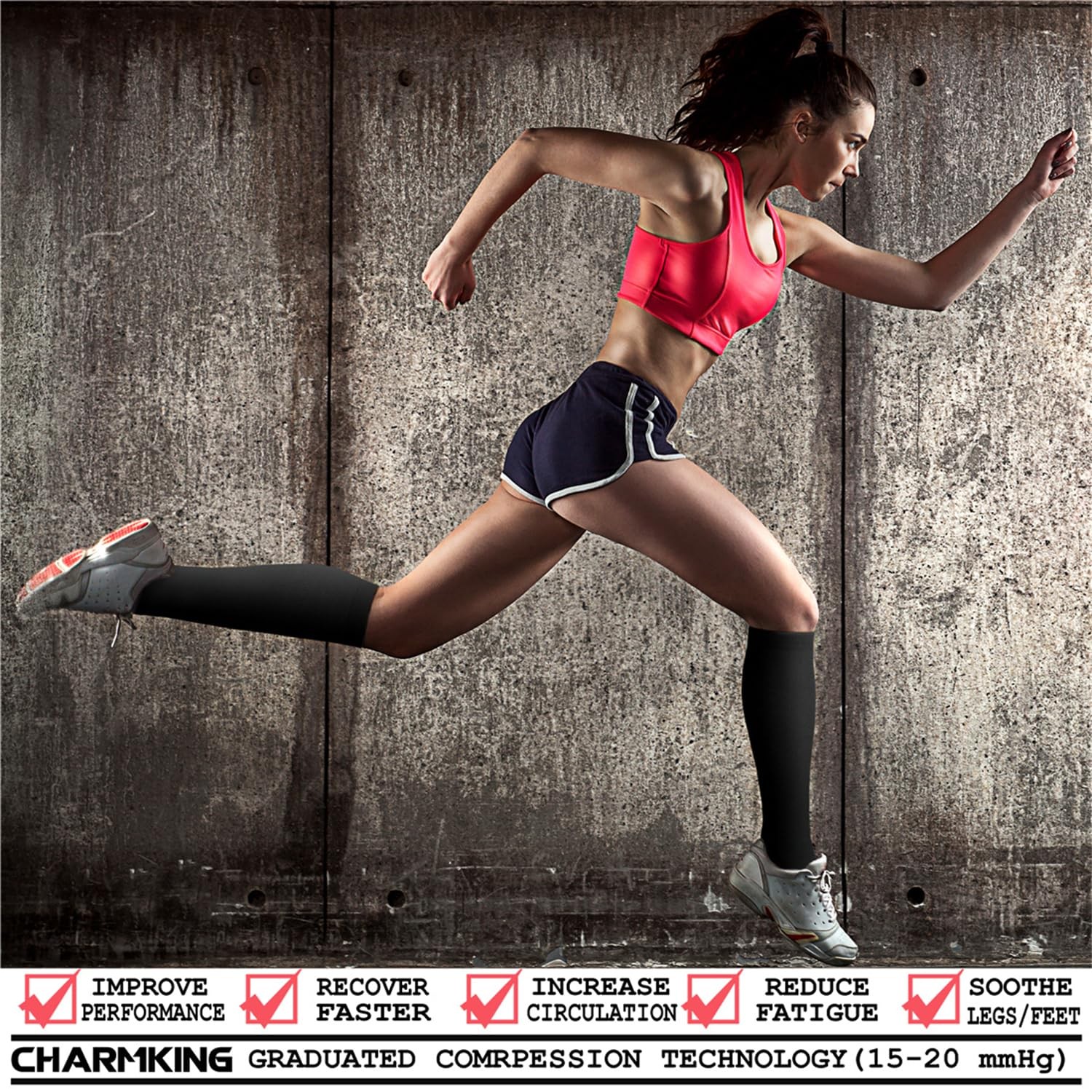 Compression Socks Women Men Circulation 3 Pairs 15-20 mmHg Athletic Running