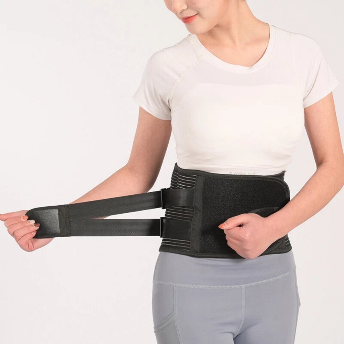 Back Brace Lower Back Pain Relief Adjustable Breathable Lumbar Support Belt- M