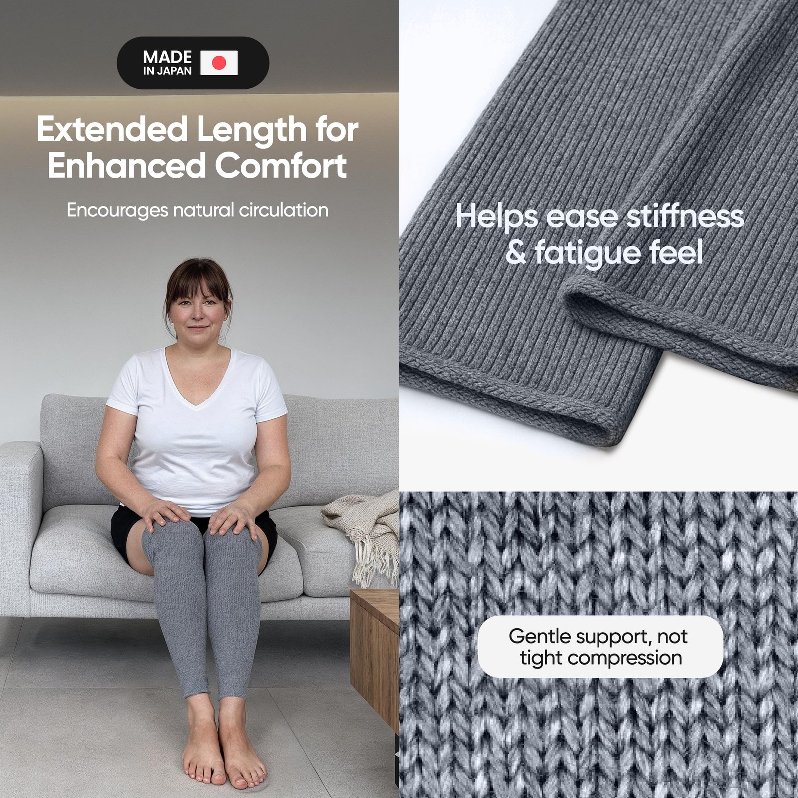 Elastic Cotton Knee Warmers, Long Knee Sleeves for Men and Women – Circulatio…