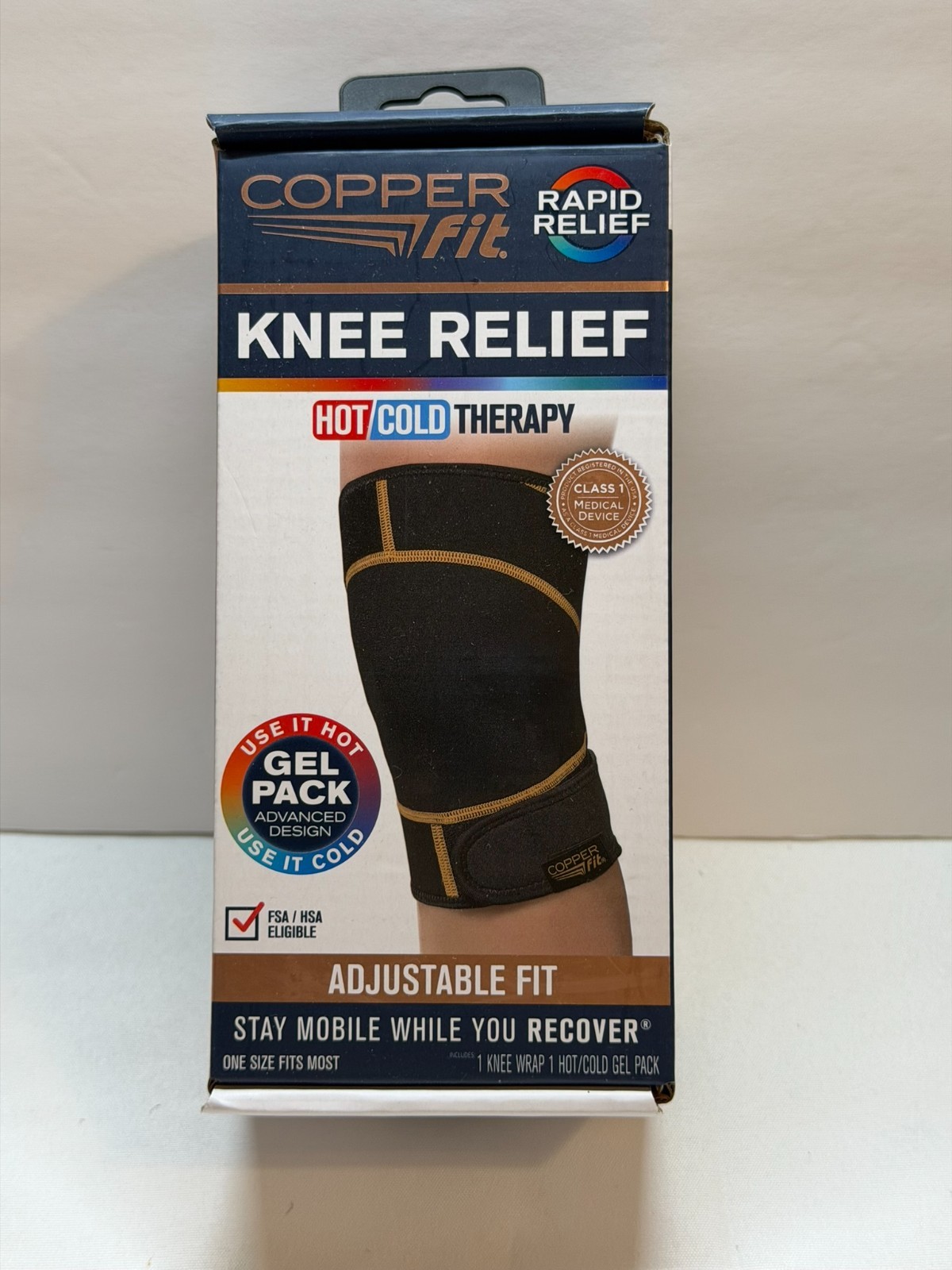 Copper Fit Rapid Relief Knee Relief Hot Cold Therapy Wrap
