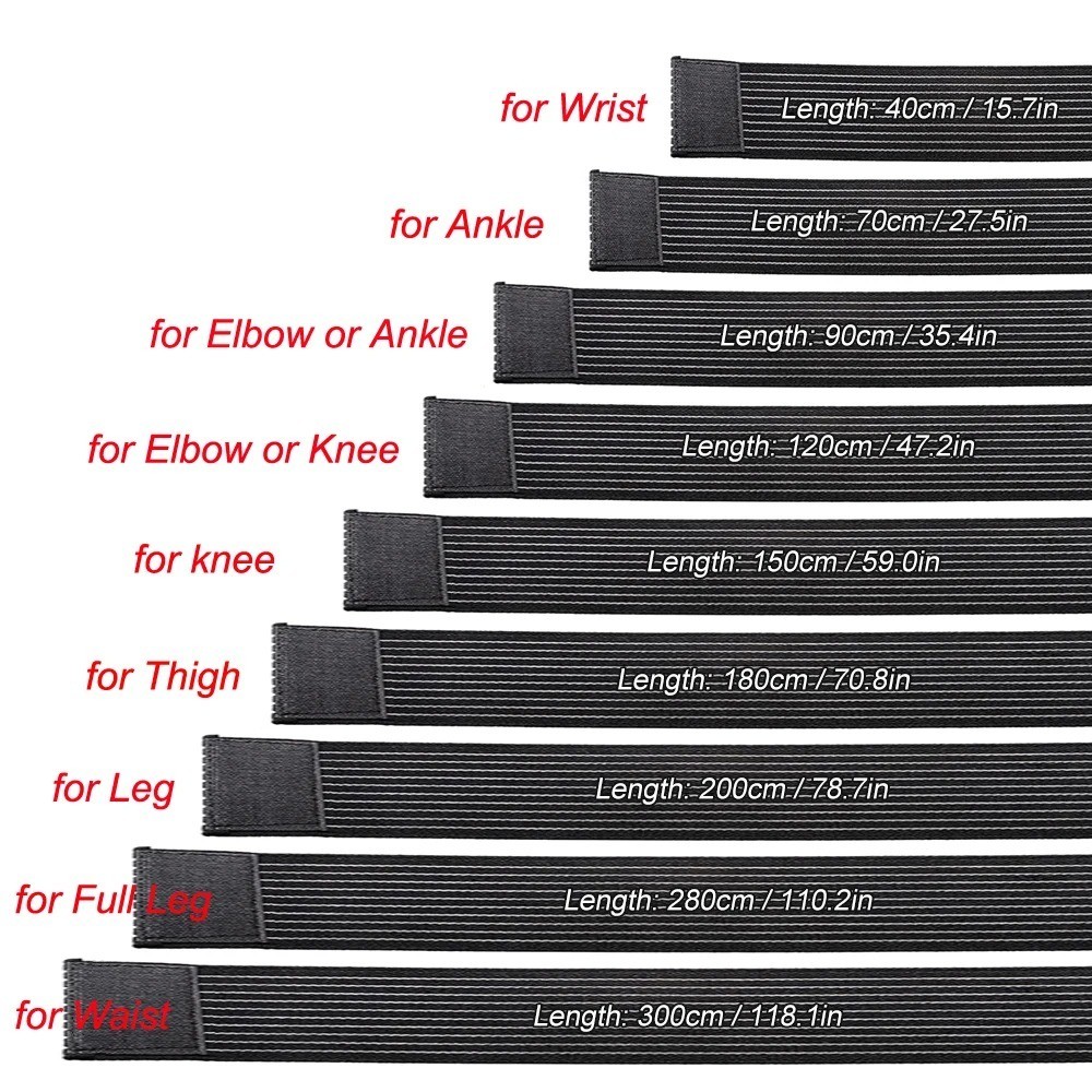 1 PCS Extra Long Elastic Knee Wrap Compression Bandage Brace , Adjustable Com…