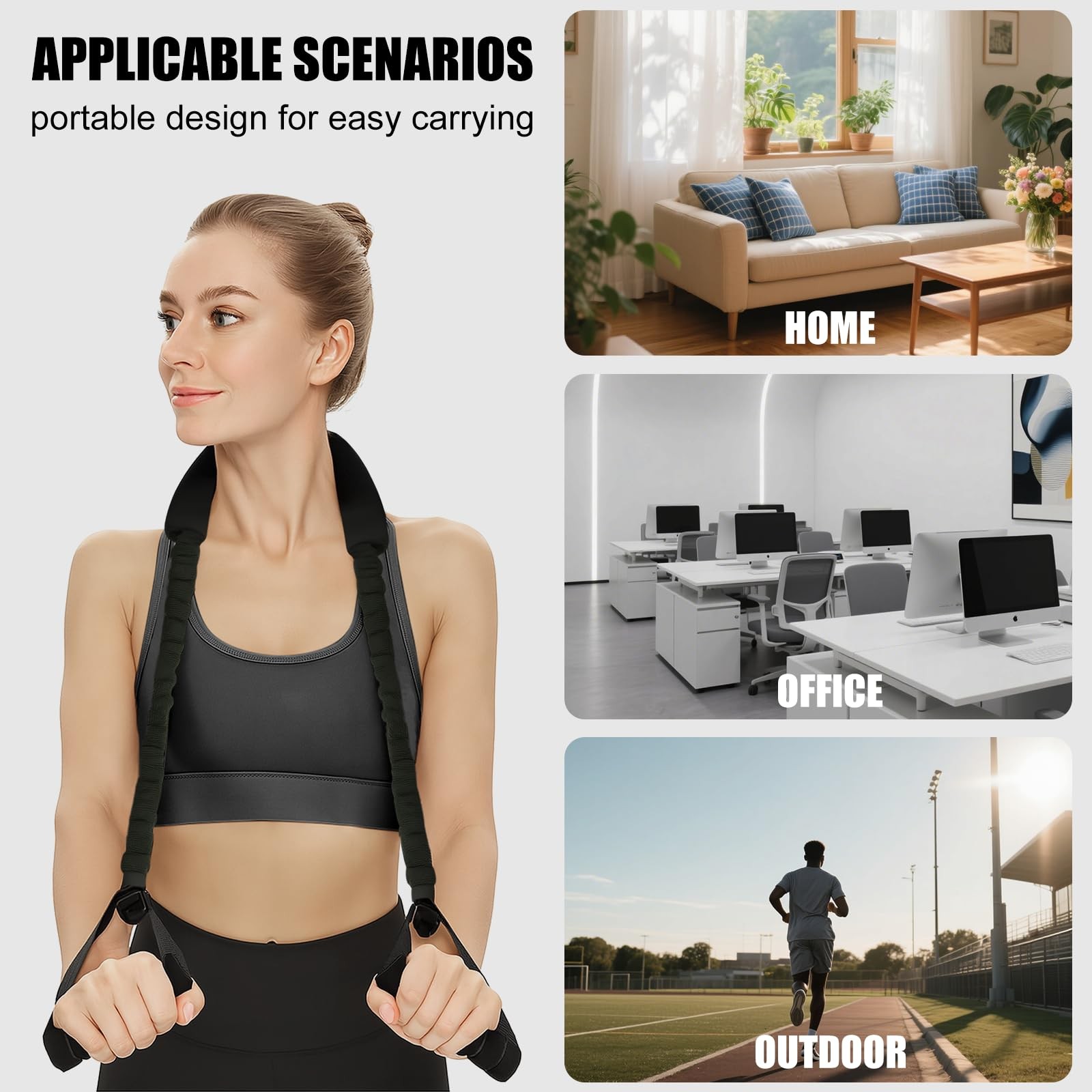 Neck Stretcher Exerciser, Cervical Traction Device for Pain Relief, Black
