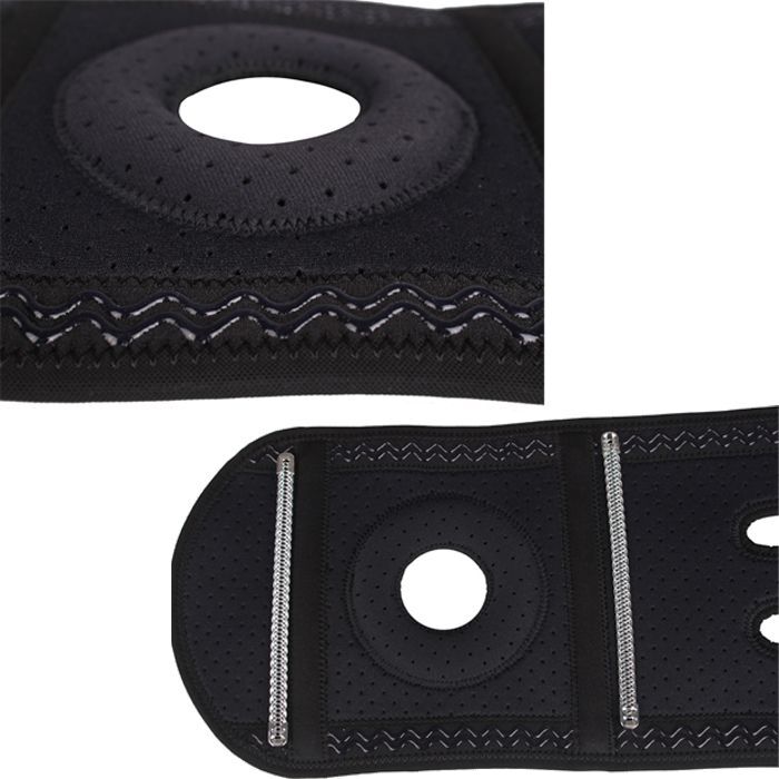 KA Adjustable Ribbon Silicone 2-spring Installed Black Knee Support Protecting
