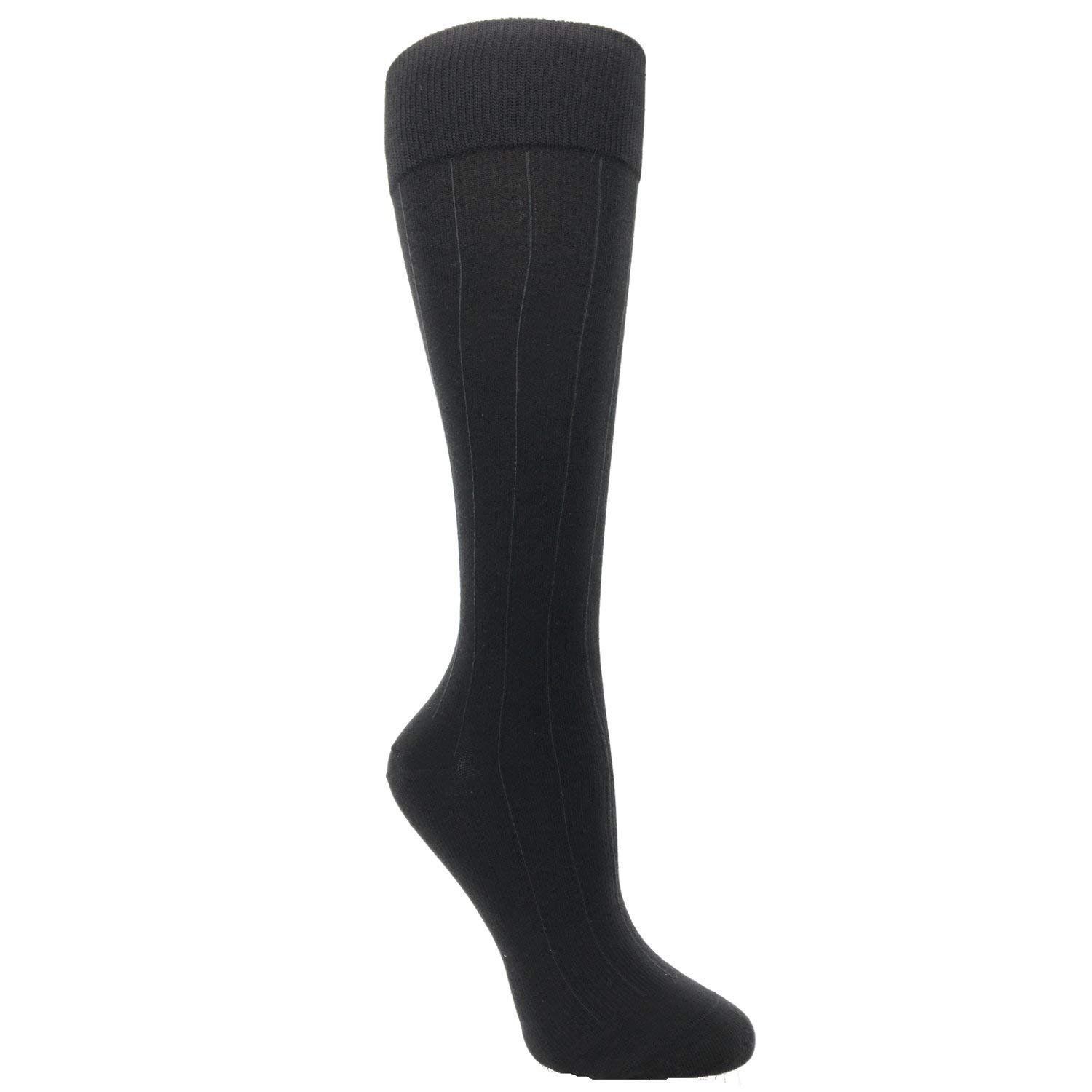 TOUCH Compression Socks for Men, 15-20 mmHg, Ribbed, Cotton, 2 pair, Black,…