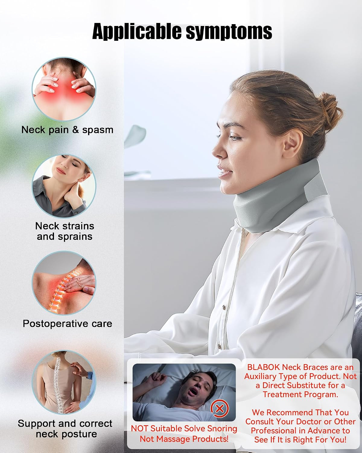 Neck Brace for Sleeping – Cervical Collar Relief Neck Pain and Neck Support Soft