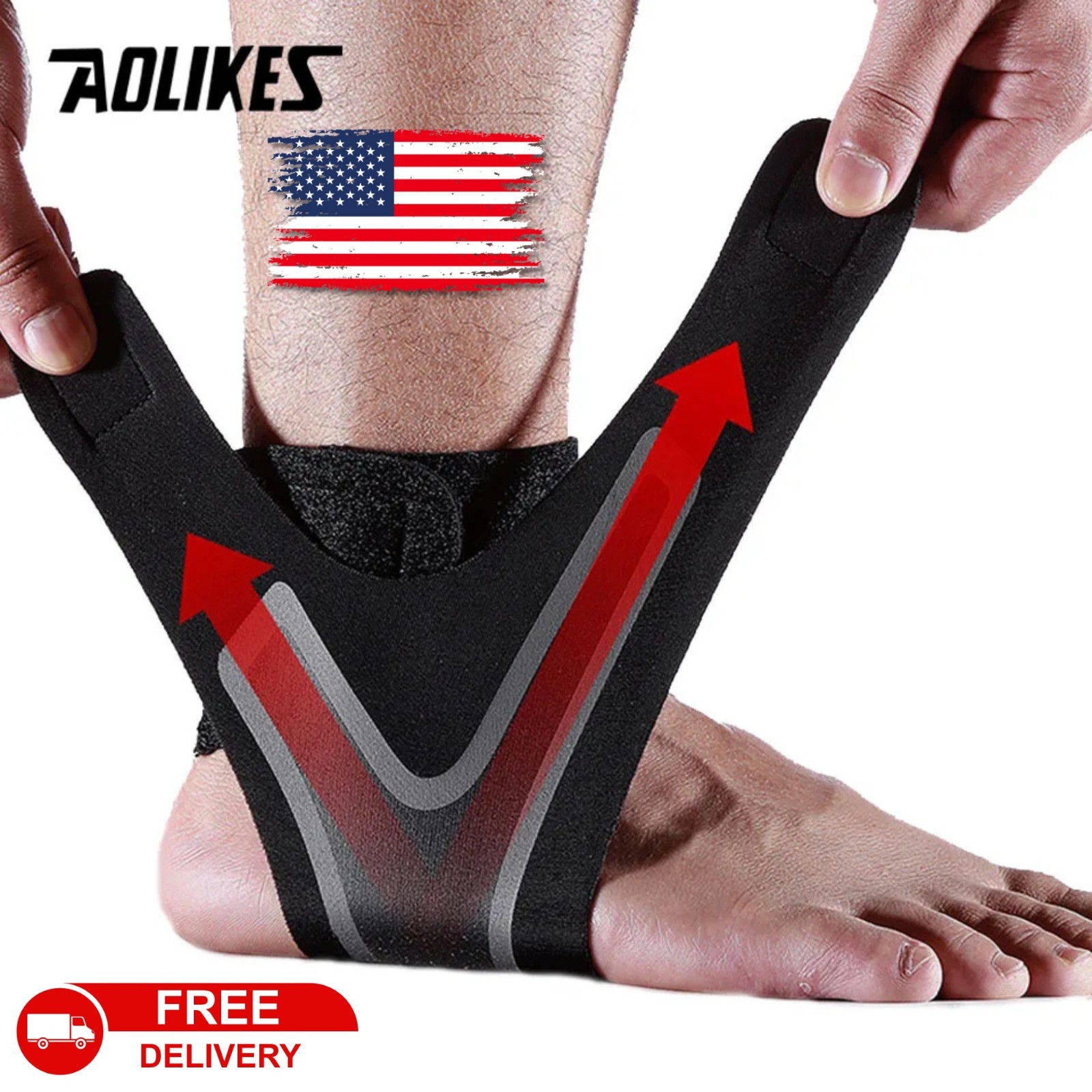 Ankle Brace Support Compression Sleeve Plantar Fasciitis Pain Relief Foot Wrap
