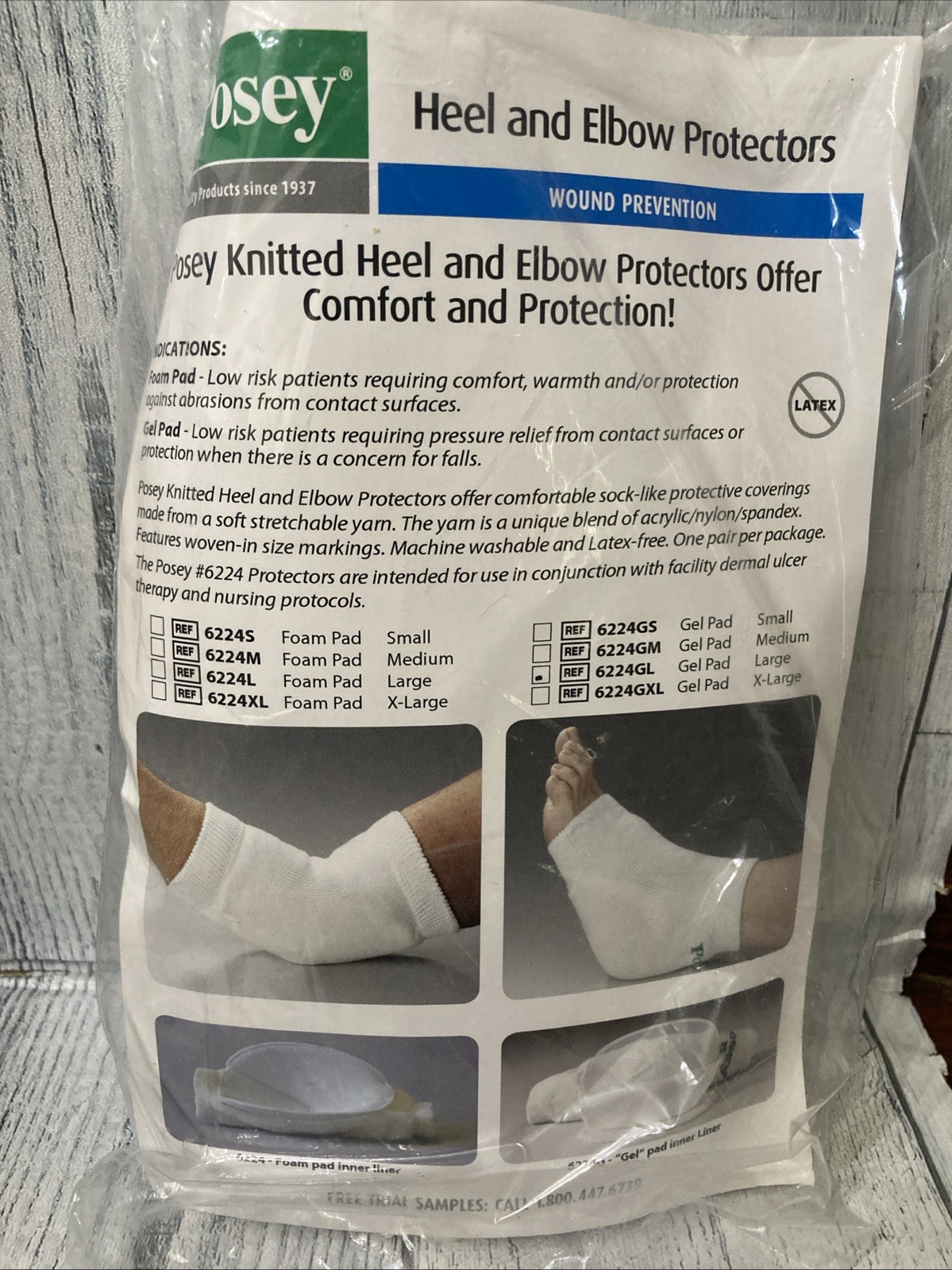 Posey 6224GL Heel and Elbow Protectors with Gel Pads ― Large