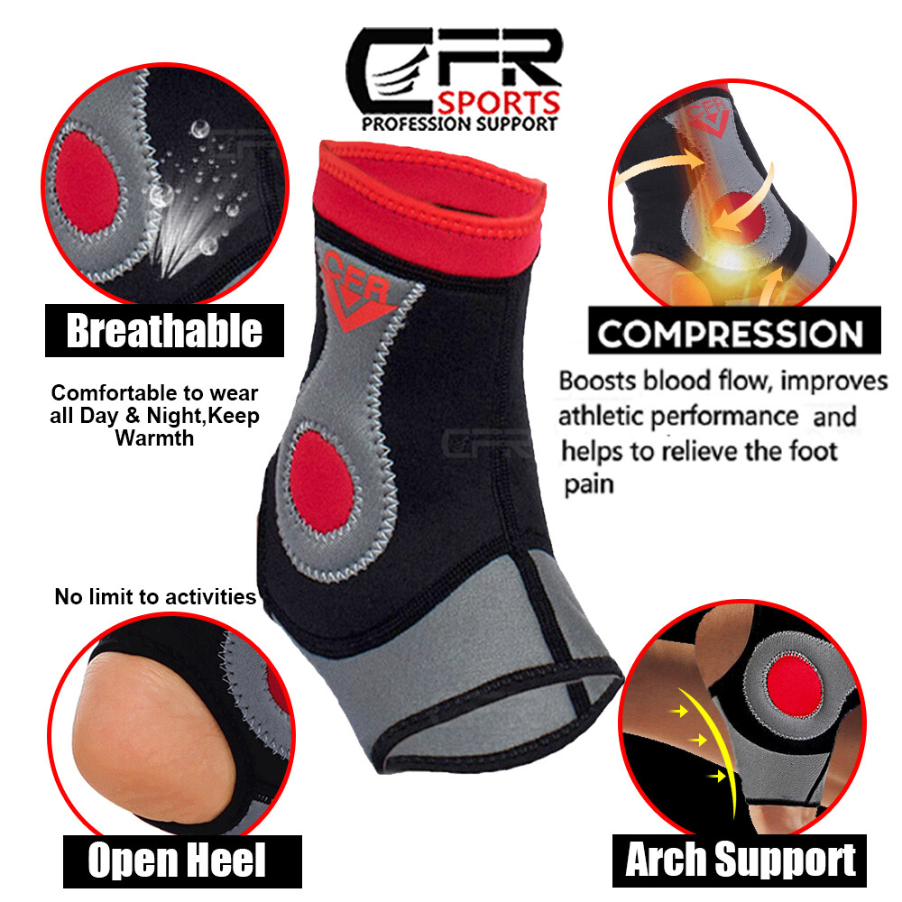 Ankle Foot Compression Wrap Sleeve Bandage Brace Support Sport Pain Protection @