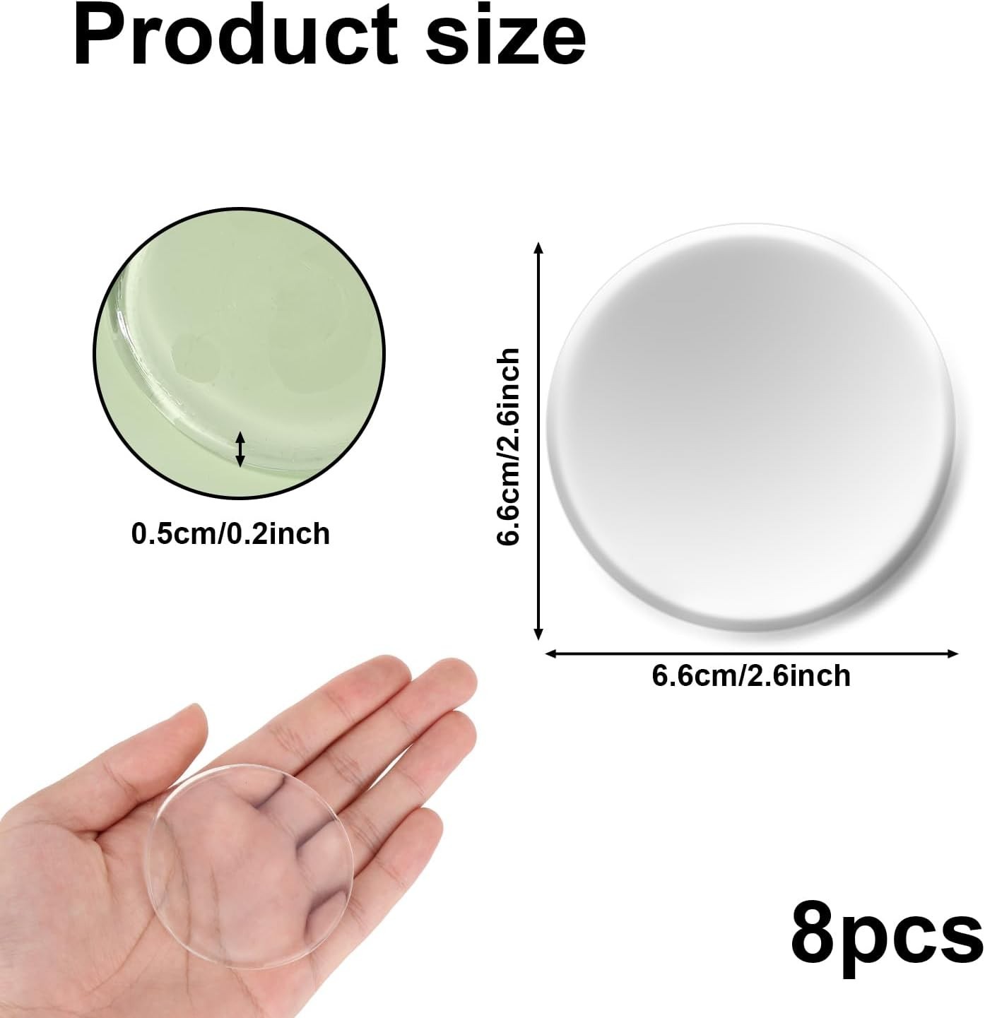 8 Pcs Prosthetic Liner Patches, 2.6Inch Amputee Leg Gel Pads Reusable