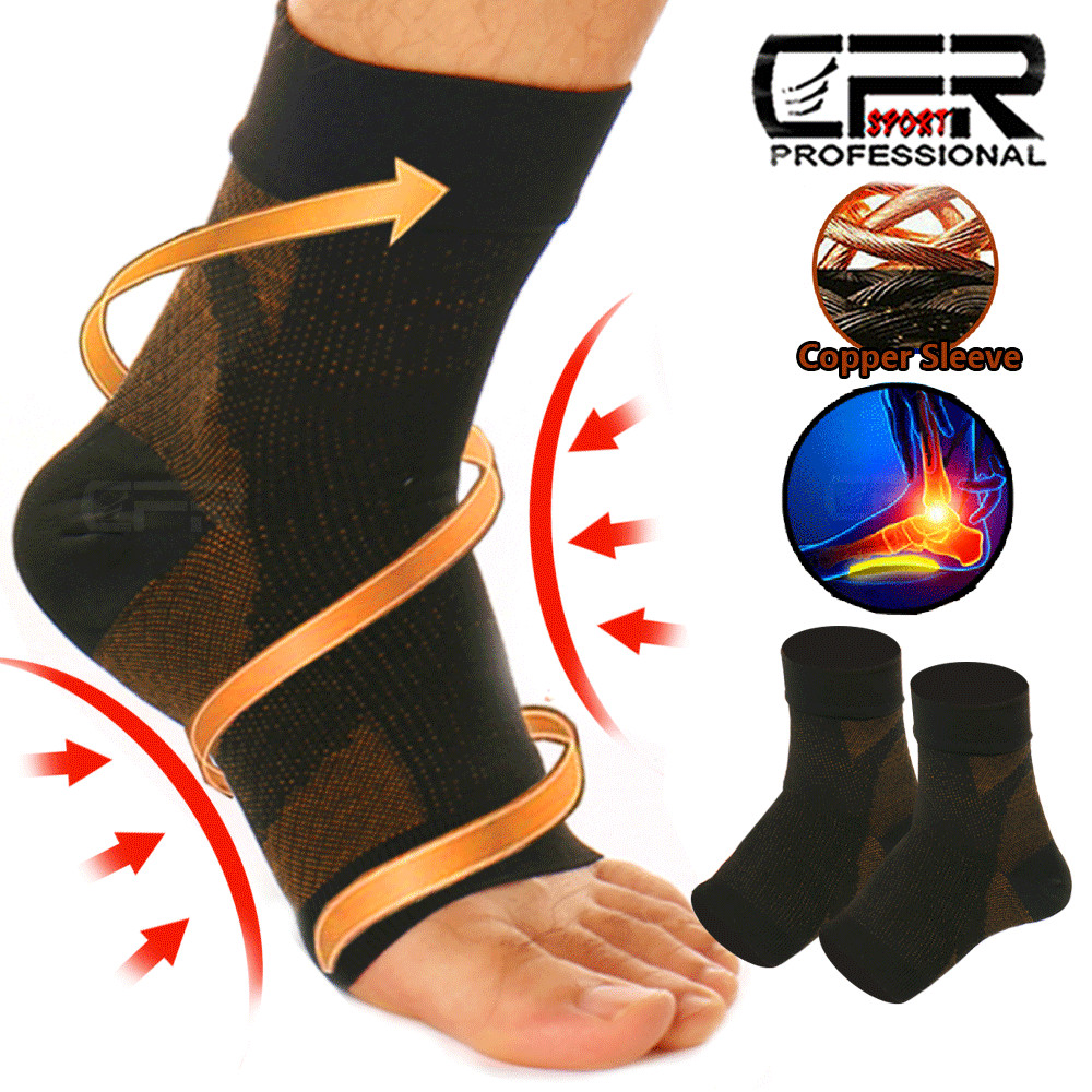 Copper Compression Socks Plantar Fasciitis Arch Ankle Foot Pain Sleeve Support