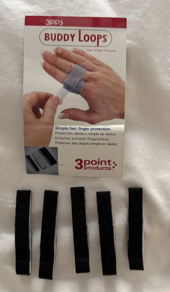 3pp Buddy Loop Finger Splint Straps Finger Tape 1/2″ 5 Pack NEW black