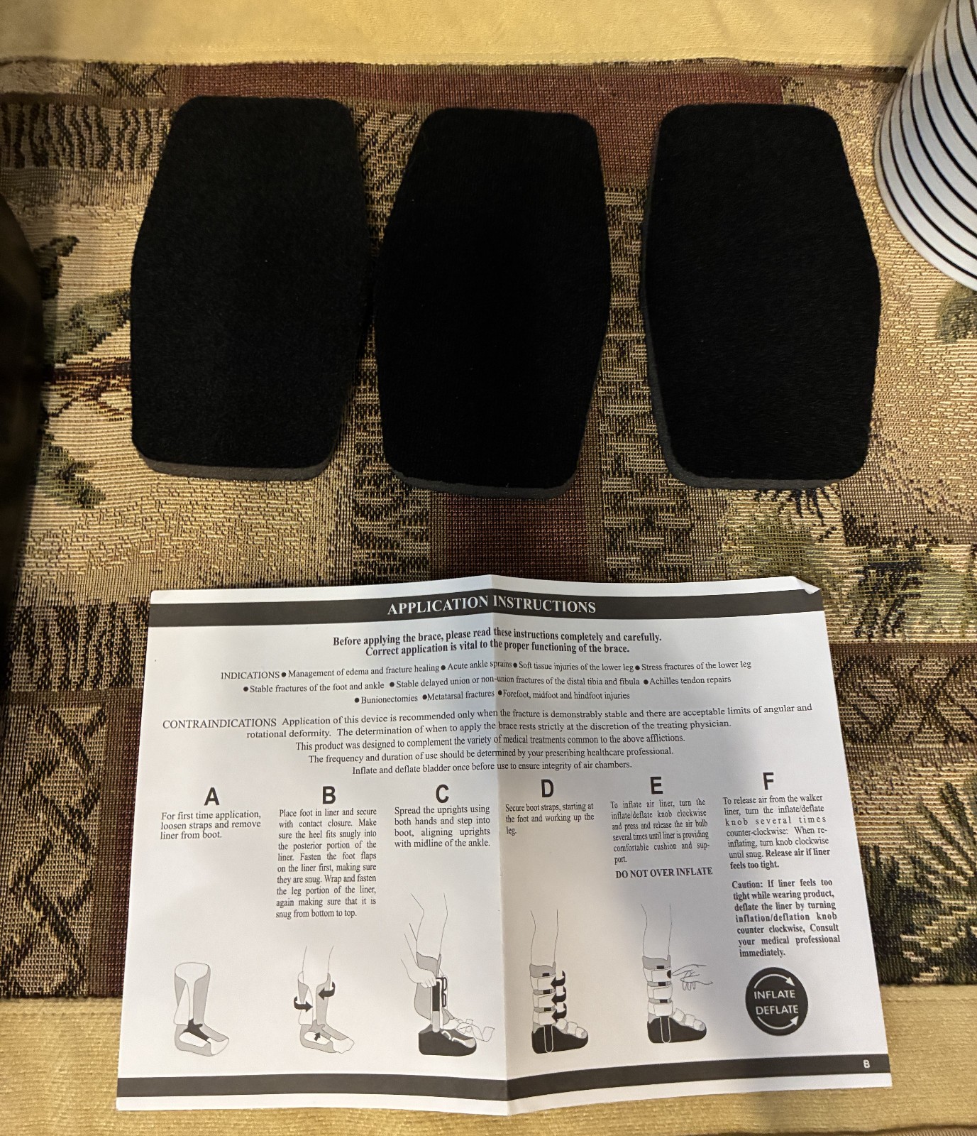 United Ortho Tall Air Cam Walker Fracture Boot Large LG Black Universal L / R