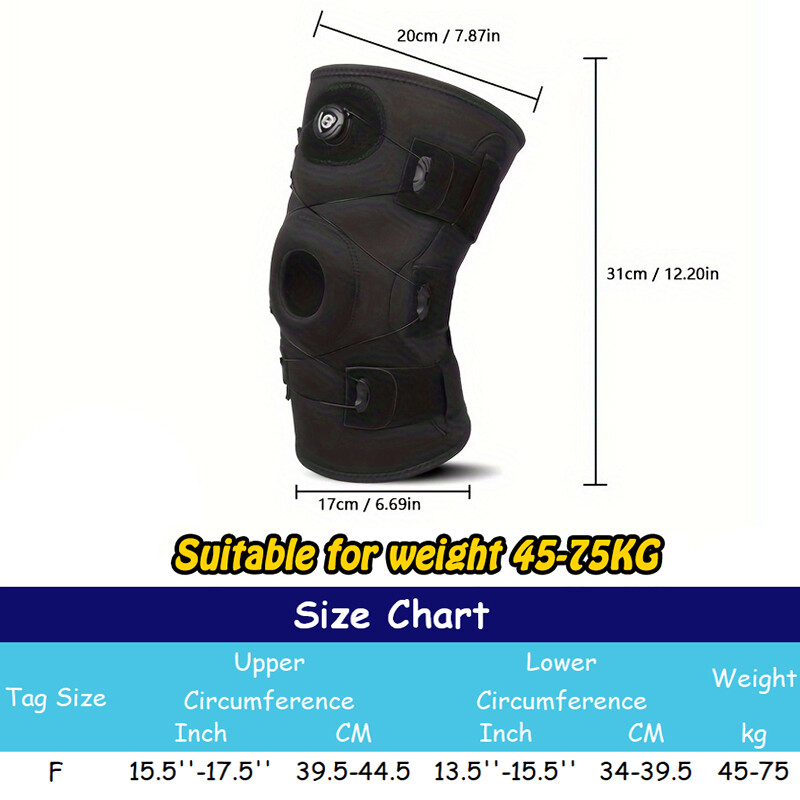 Knee Brace Hinged Compression Sleeve Open Patella Joint Support Stabilizer Wraps