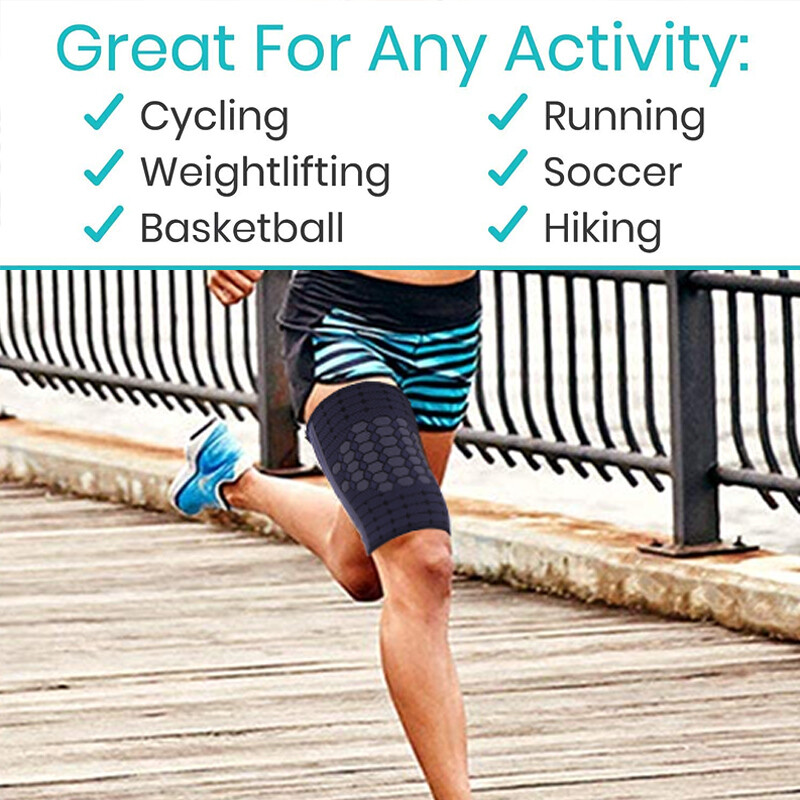 Thigh Wrap Support Hamstring Compression Leg Brace Sleeve Adjustable Sport