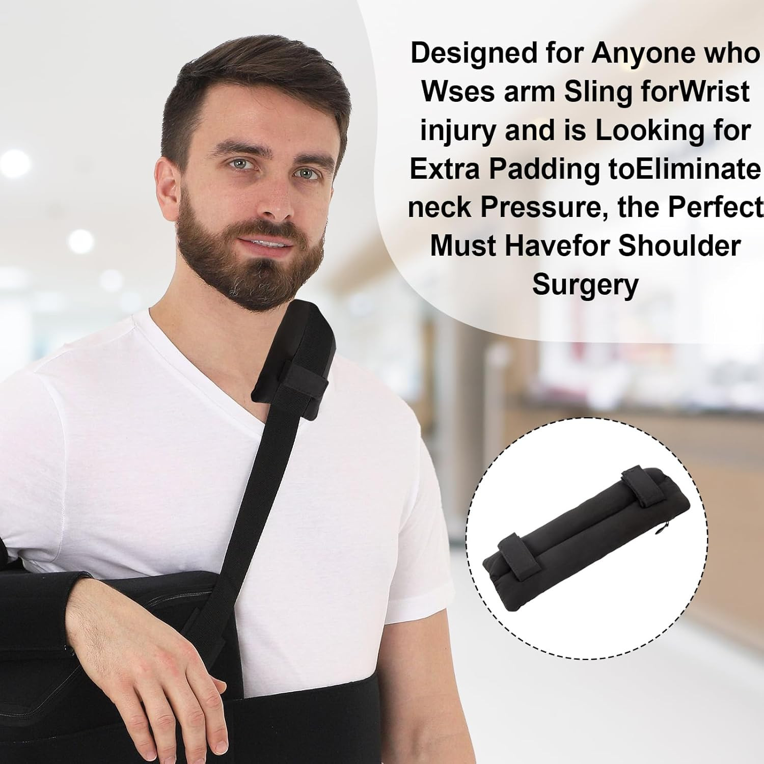 Strap Cushion for Arm Sling,Shoulder Brace Carry Strap Pillow Arm Elbow Wrist In