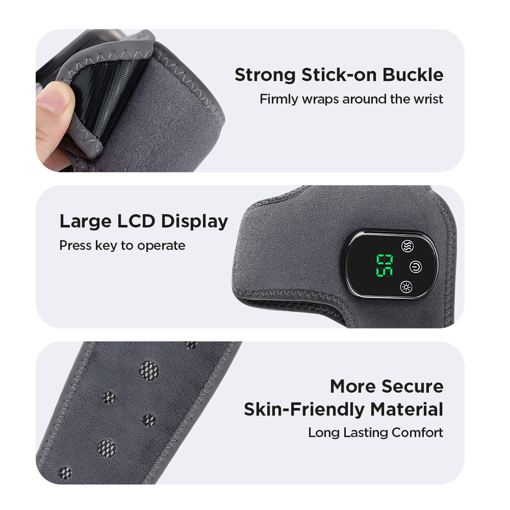 Electric Heating&Vibration Massager for Ankle&Wrist USB Rechargeable Pain Relief