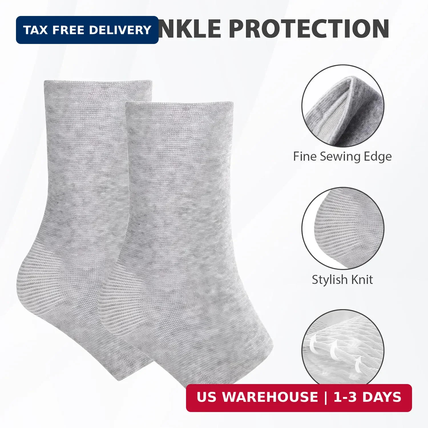 2 Pairs Bamboo Compression Socks, Soft Bamboo Foot Ankle Sleeves, Suitable for C