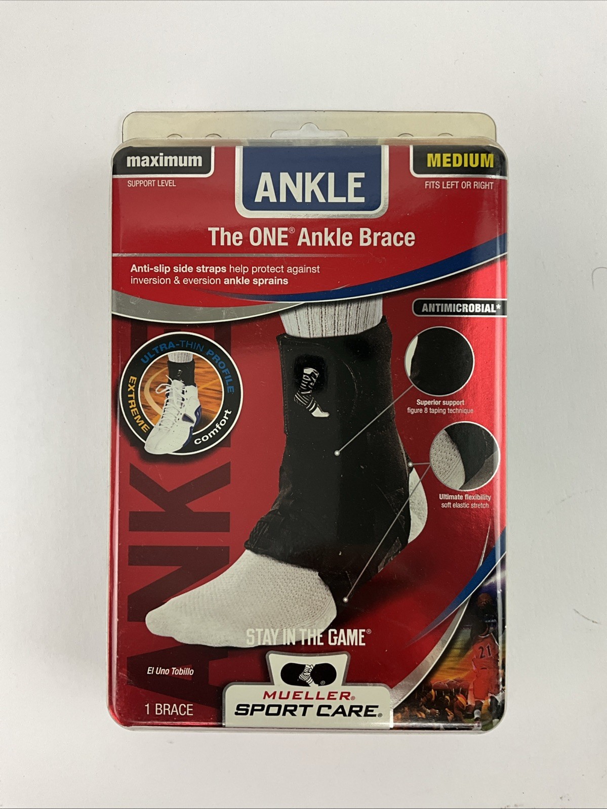 Mueller The One Ankle Brace Anti Slip Straps MEDIUM READ