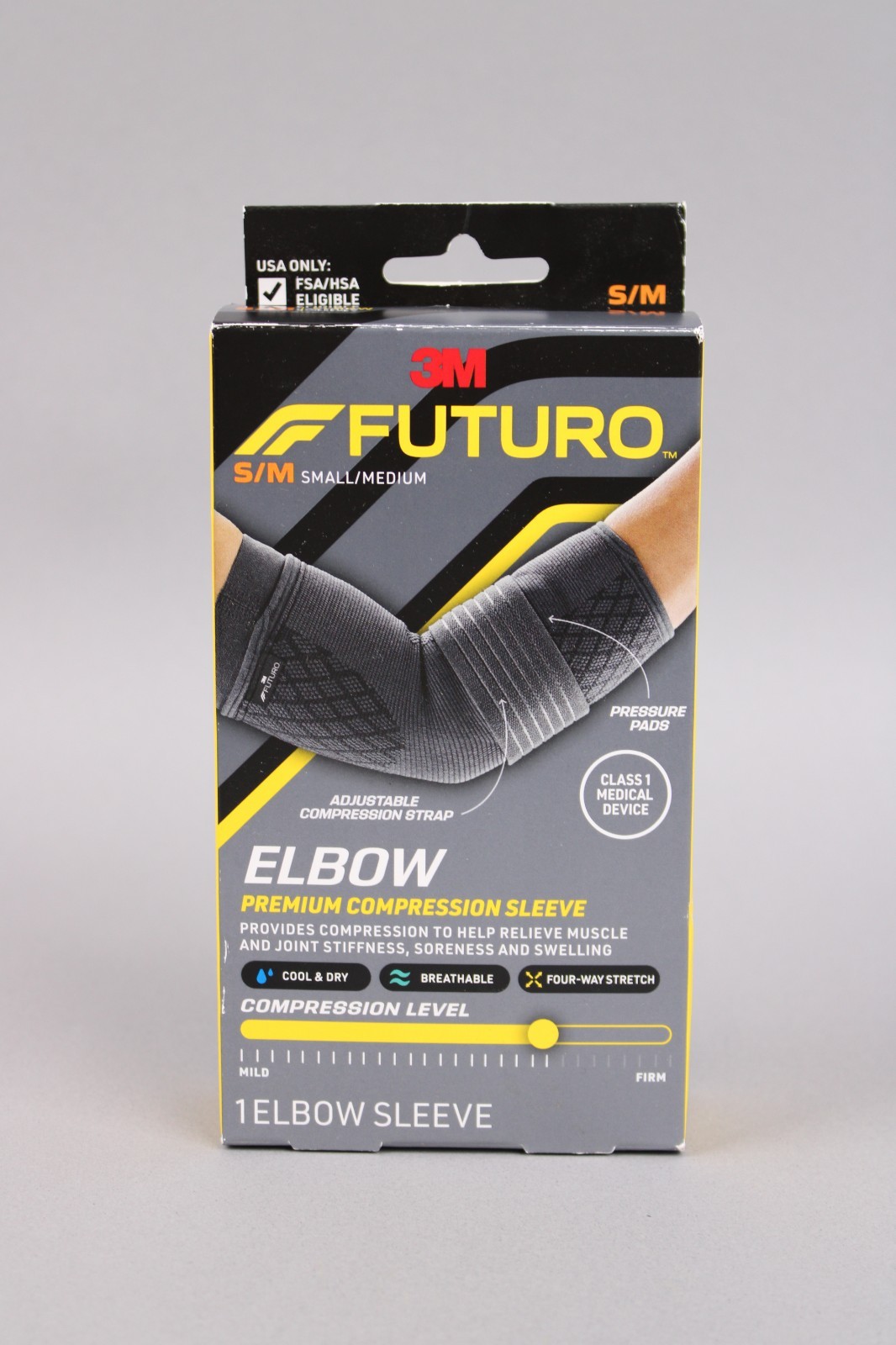 FUTURO 3M Elbow Comfort Support Premium Compression Sleeve Small/Medium Elastic