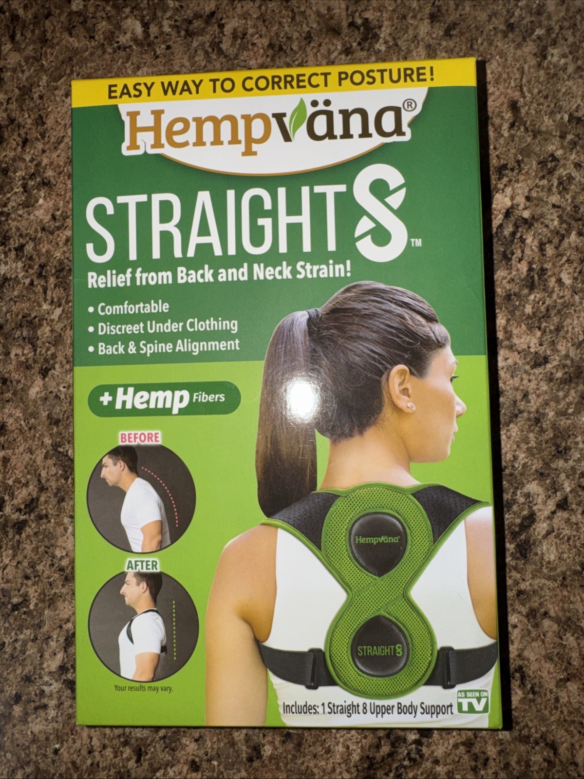 Hempvana Straight8 Fully Adjustable Posture Corrector(Damage Box Never Used)