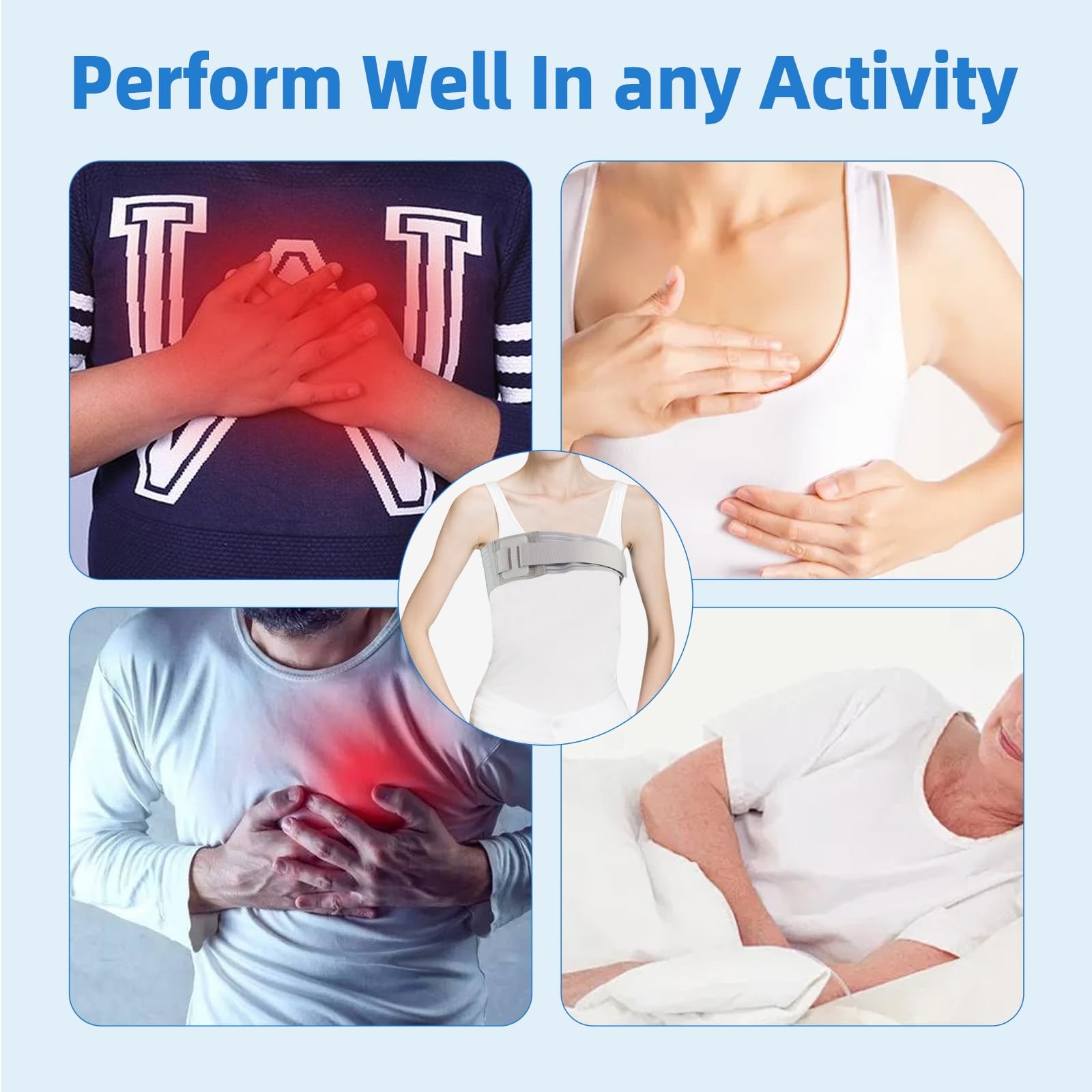 Rib Brace for Women,Breathable Men Rib Compression Wrap for Cracked Ribs and …
