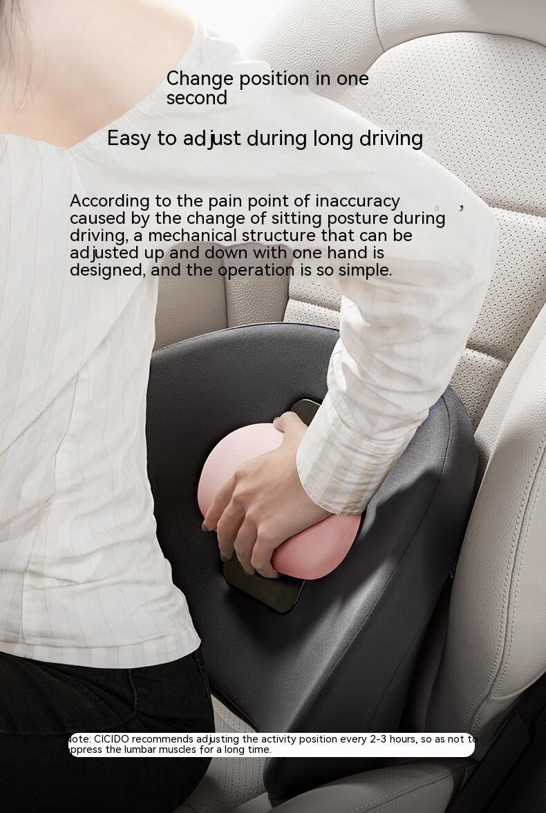 CICIDO Car Seat Lumbar Pillow Back Support Cushion Memory Foam Adjustable Home