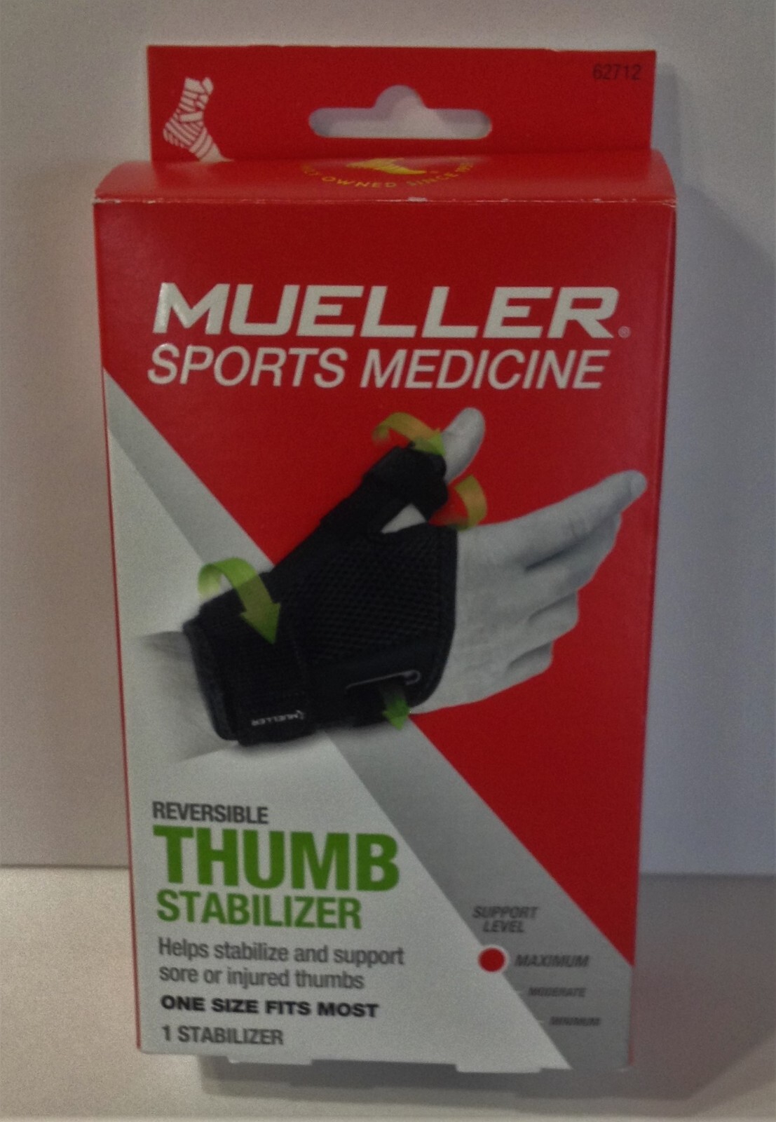 MUELLER Sports Medicine REVERSIBLE THUMB STABILIZER NEW OSFM Maximum Support