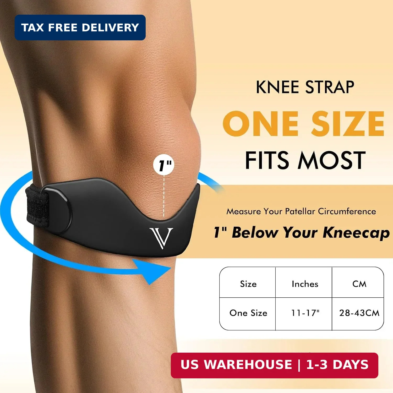 Silicone Patellar Tendon Support Strap 2-Pack, Knee Brace for Women & Men, Adjus