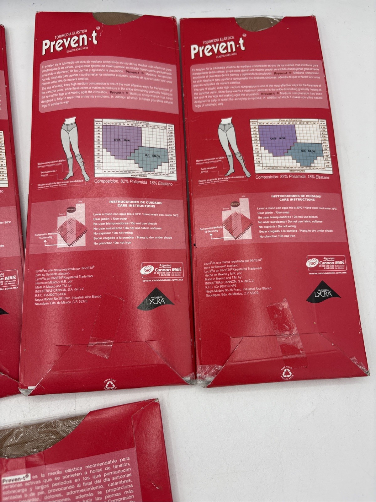 5 Lot Preven-t Elastic 4 Knee High And 1 Stocking Medium Compression Natural